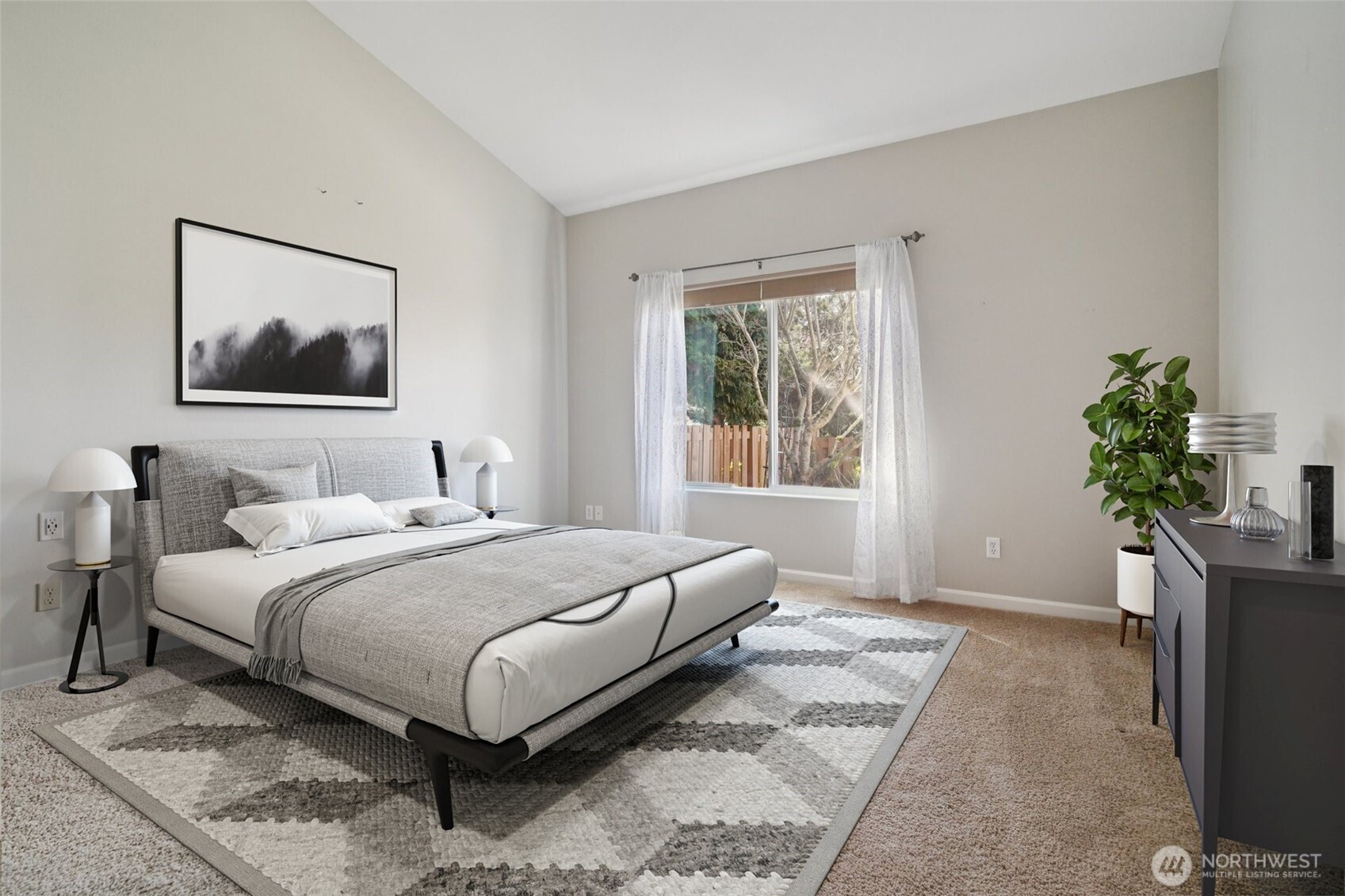 Virtual Staged - Primary bedroom on main