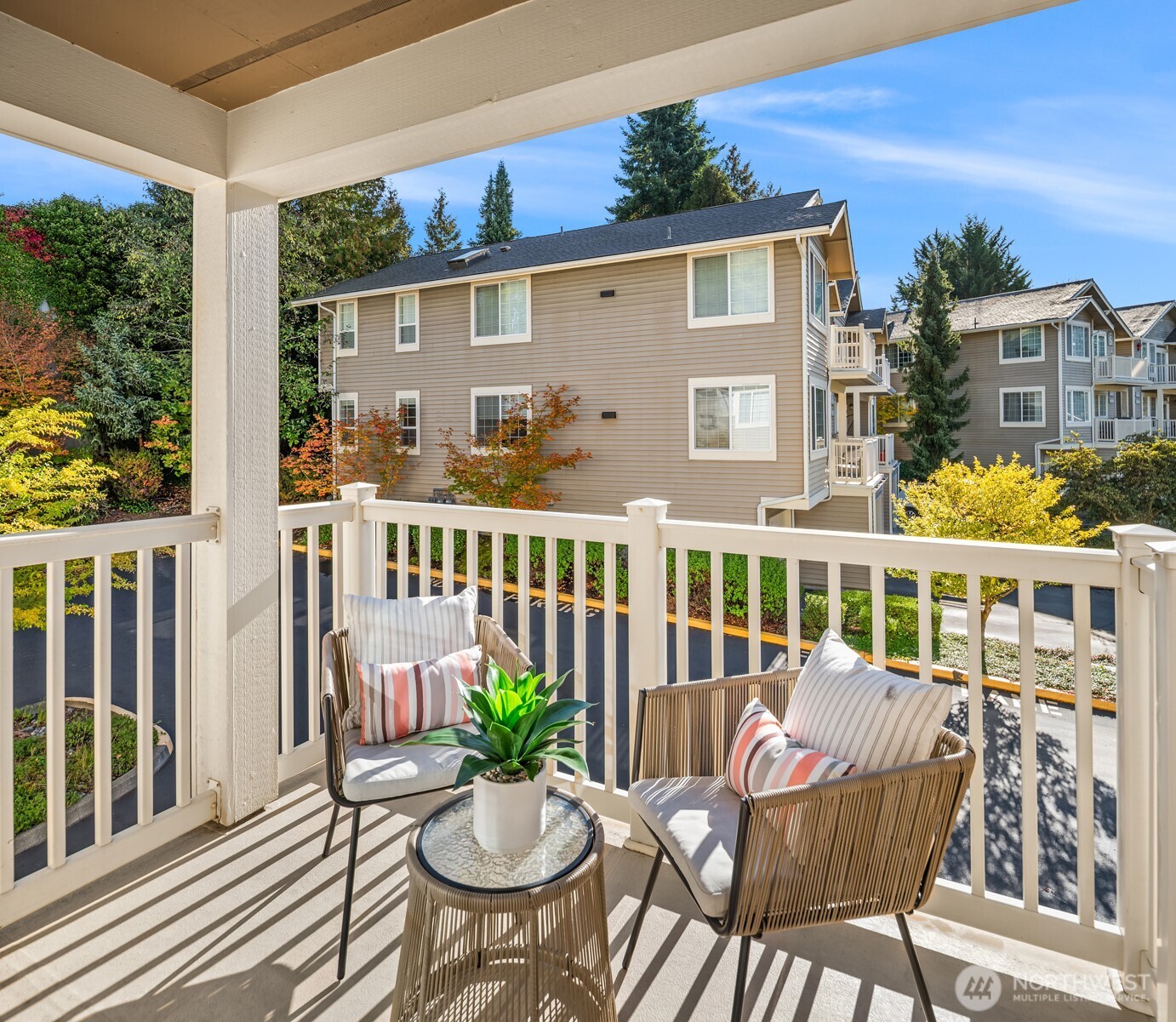 Sip morning coffee and watch fall colors roll in from your private deck!