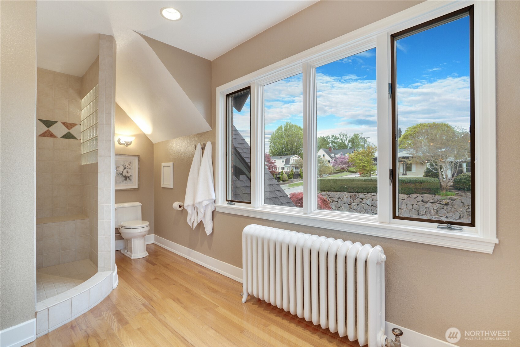 The radiator has been here longer than the neighborhood trees.