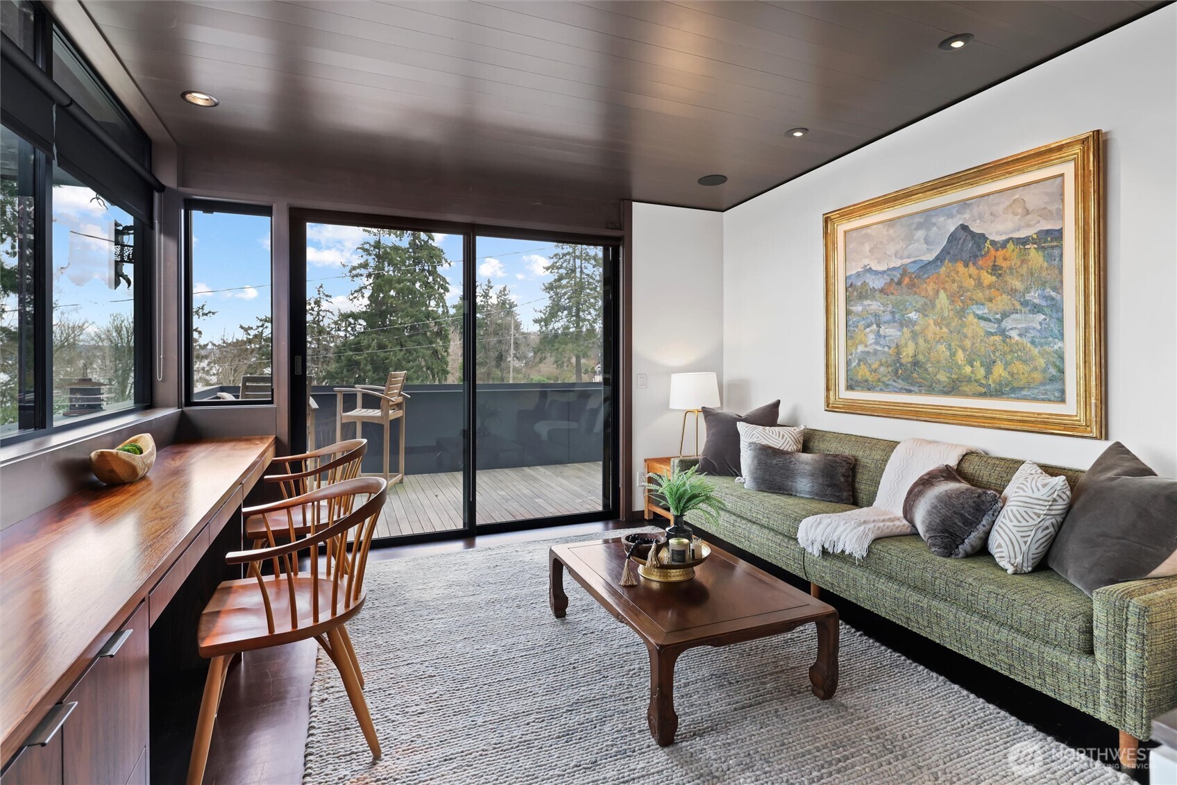 Bedroom #3, staged as office