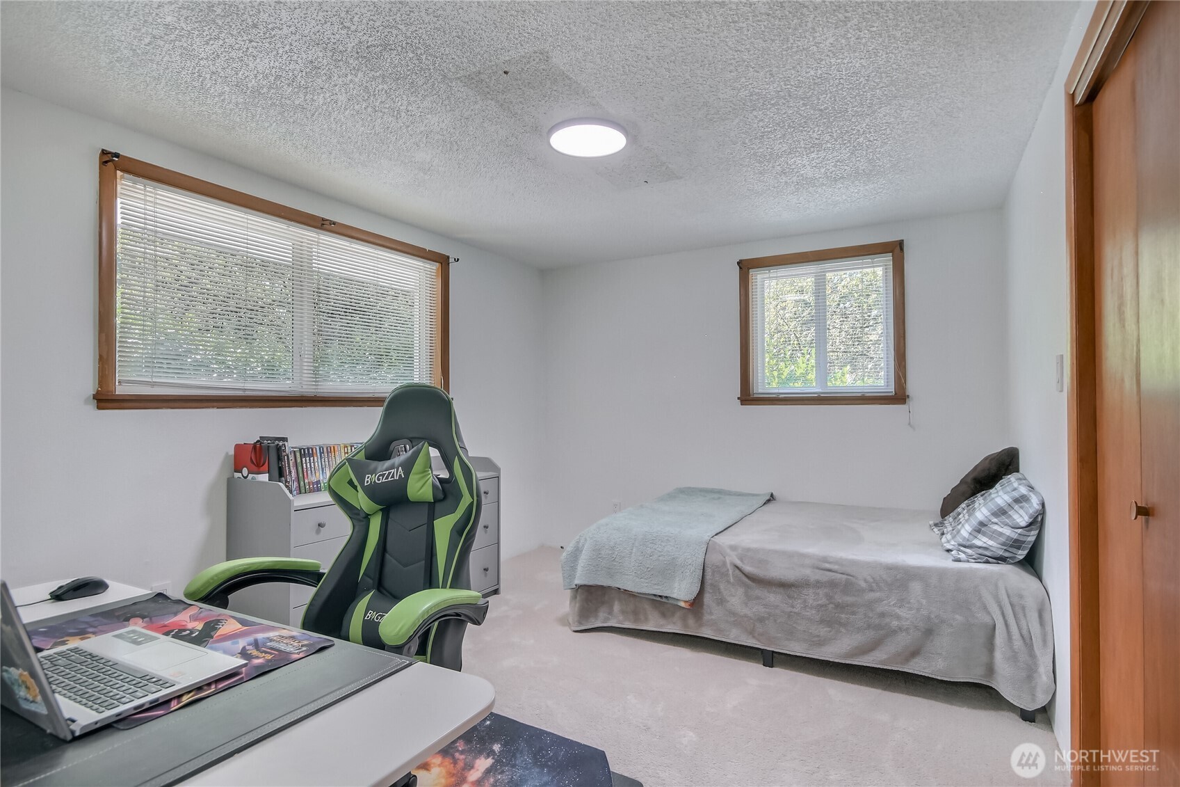 Newly remodeled trendy modern 3/4 bedroom off of the kitchen.