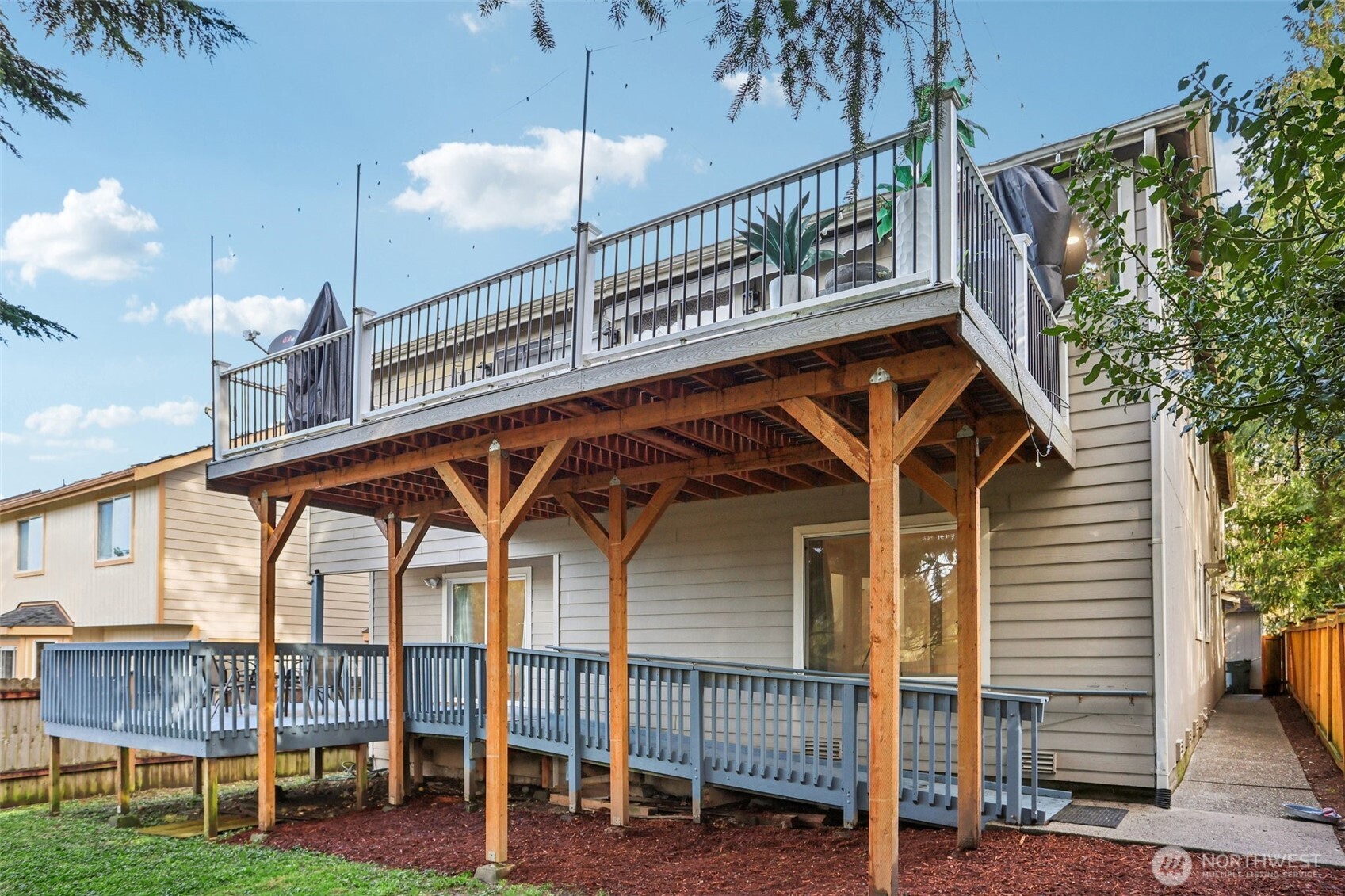 Lower level covered deck
