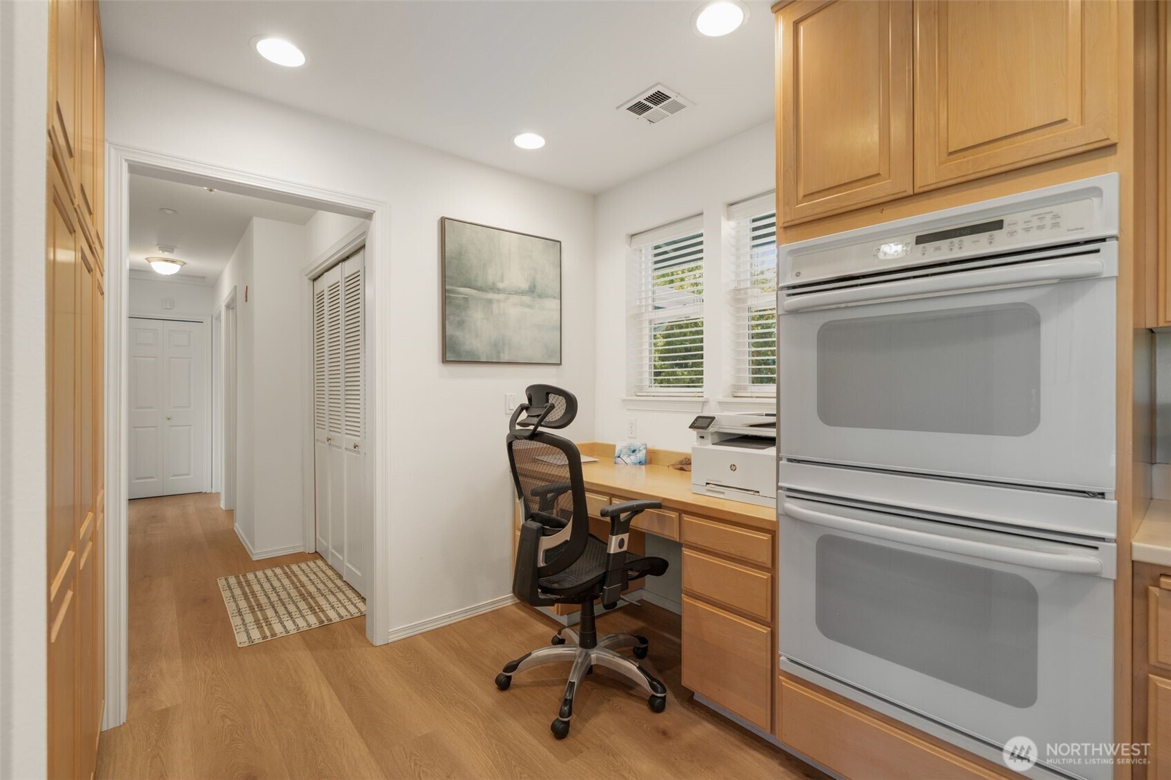 Desk and work area