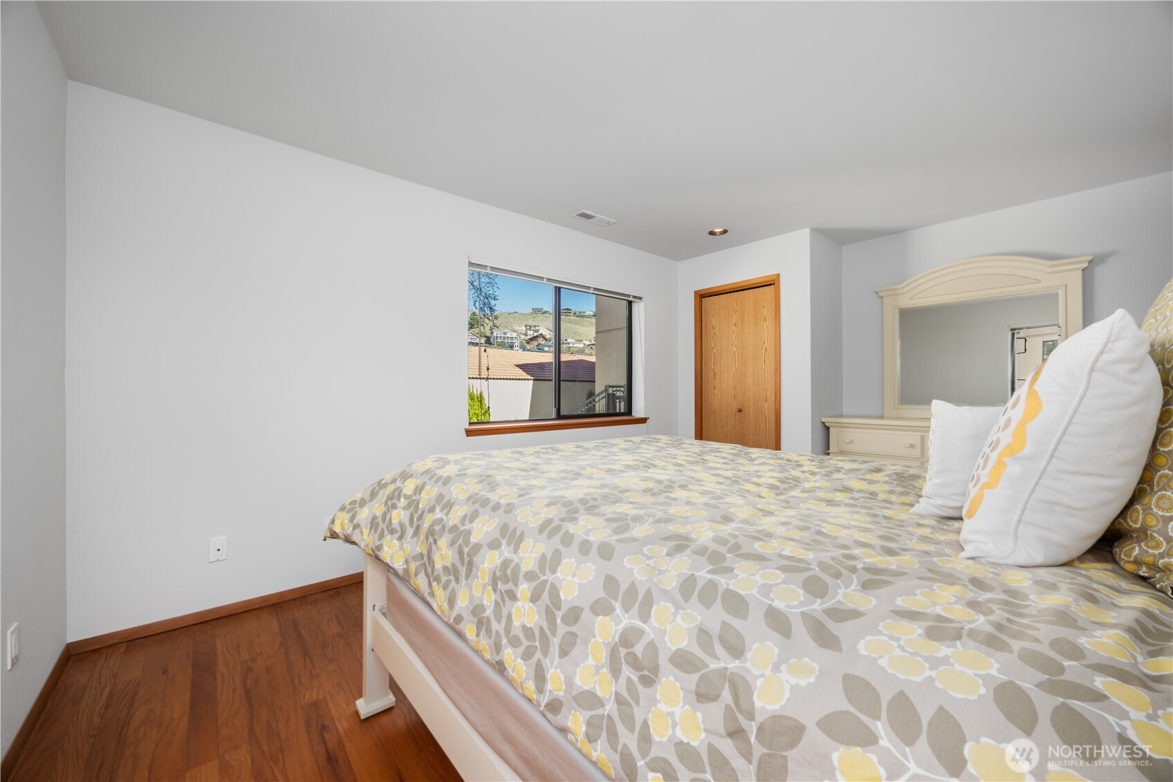 The primary suite has ample space.