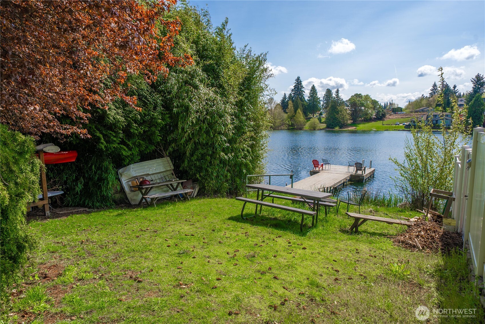Shared lake access with dock and beach