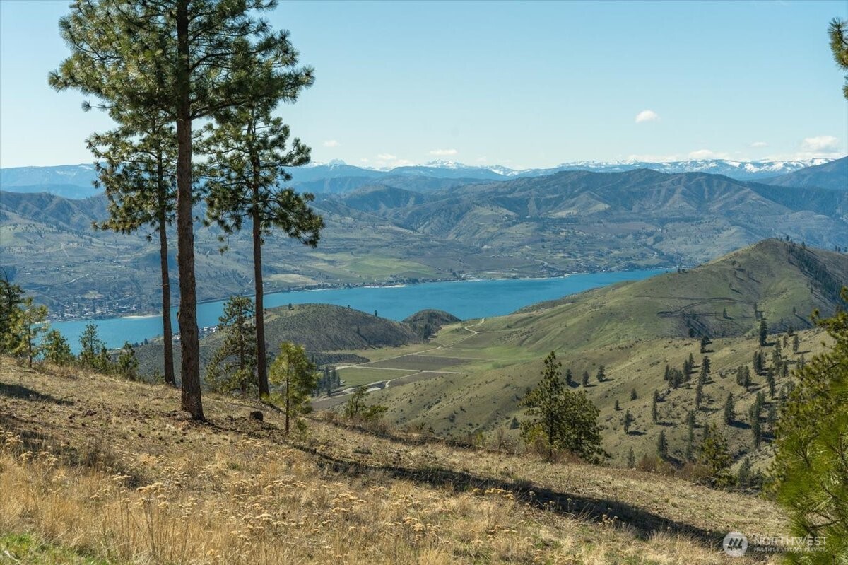 View of Lake and Butte and Cascades