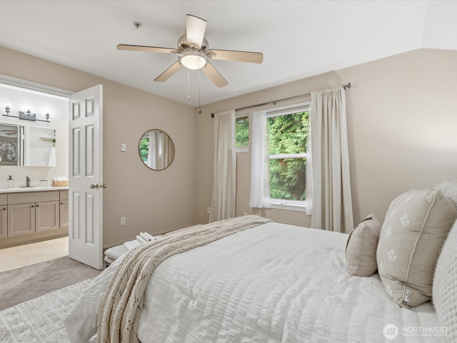 Spacious primary bedroom