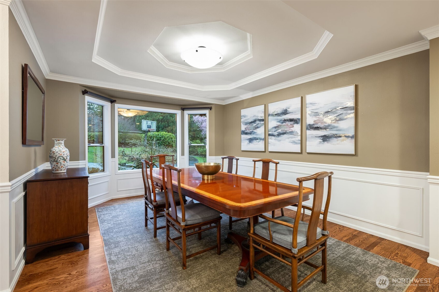 Large formal dining area, with plenty of space for hosting holiday gatherings.