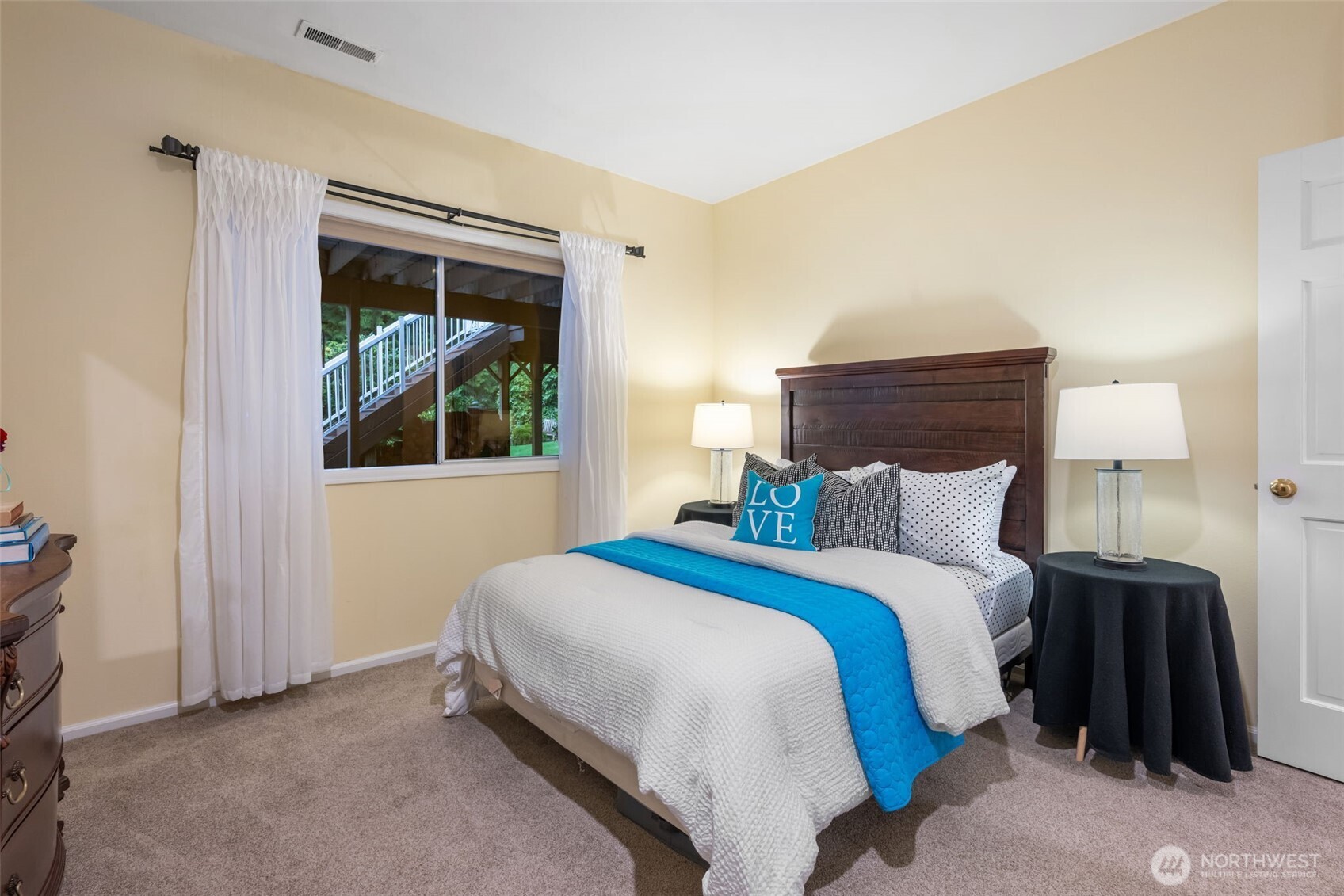 One of two lower level bedrooms.