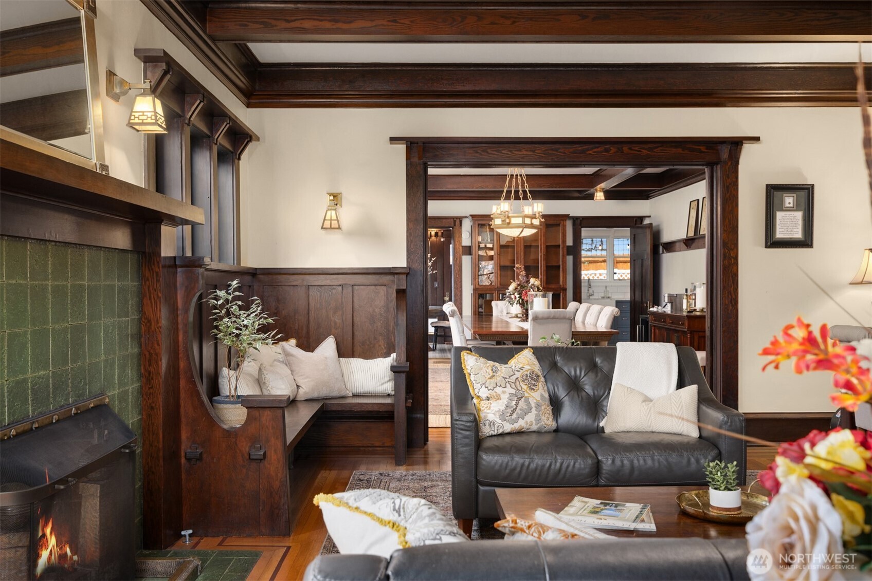 A true formal dining room offers scale, symmetry, and timeless sophistication. Coffered ceilings, leaded glass cabinetry, and a statement chandelier set the stage for memorable gatherings—where tradition, craftsmanship, and modern comfort meet.