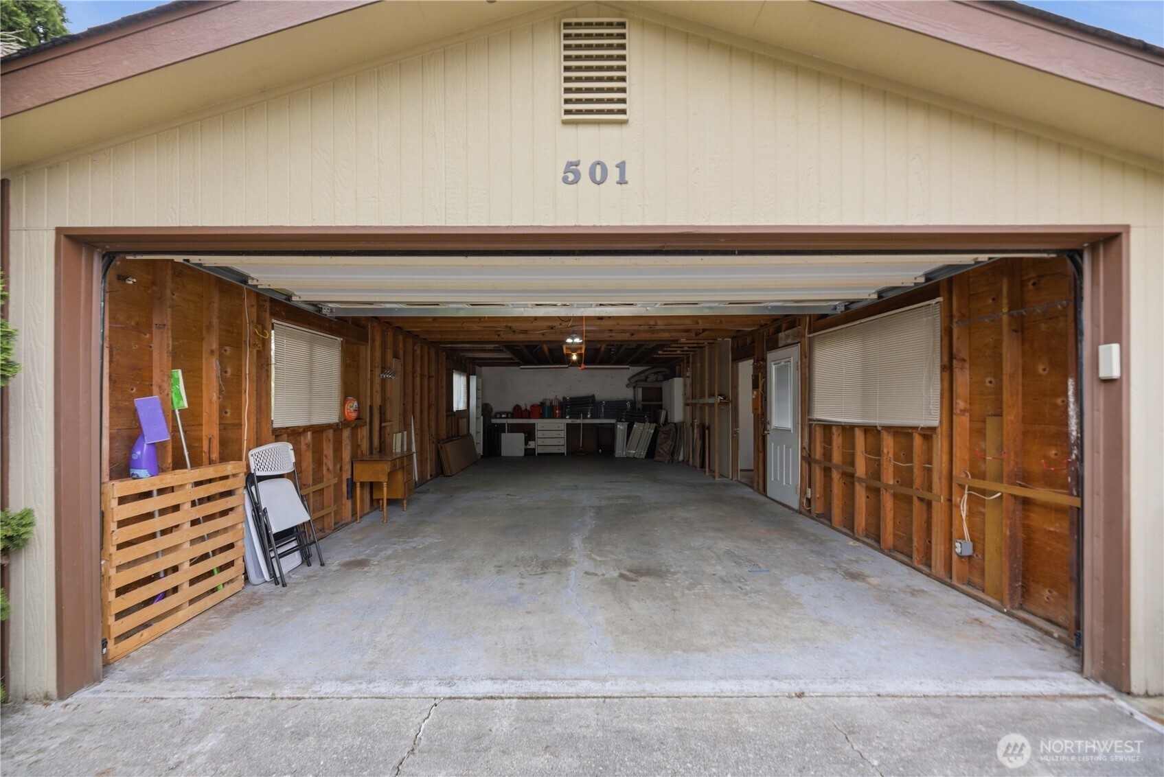 Generous 4 car garage