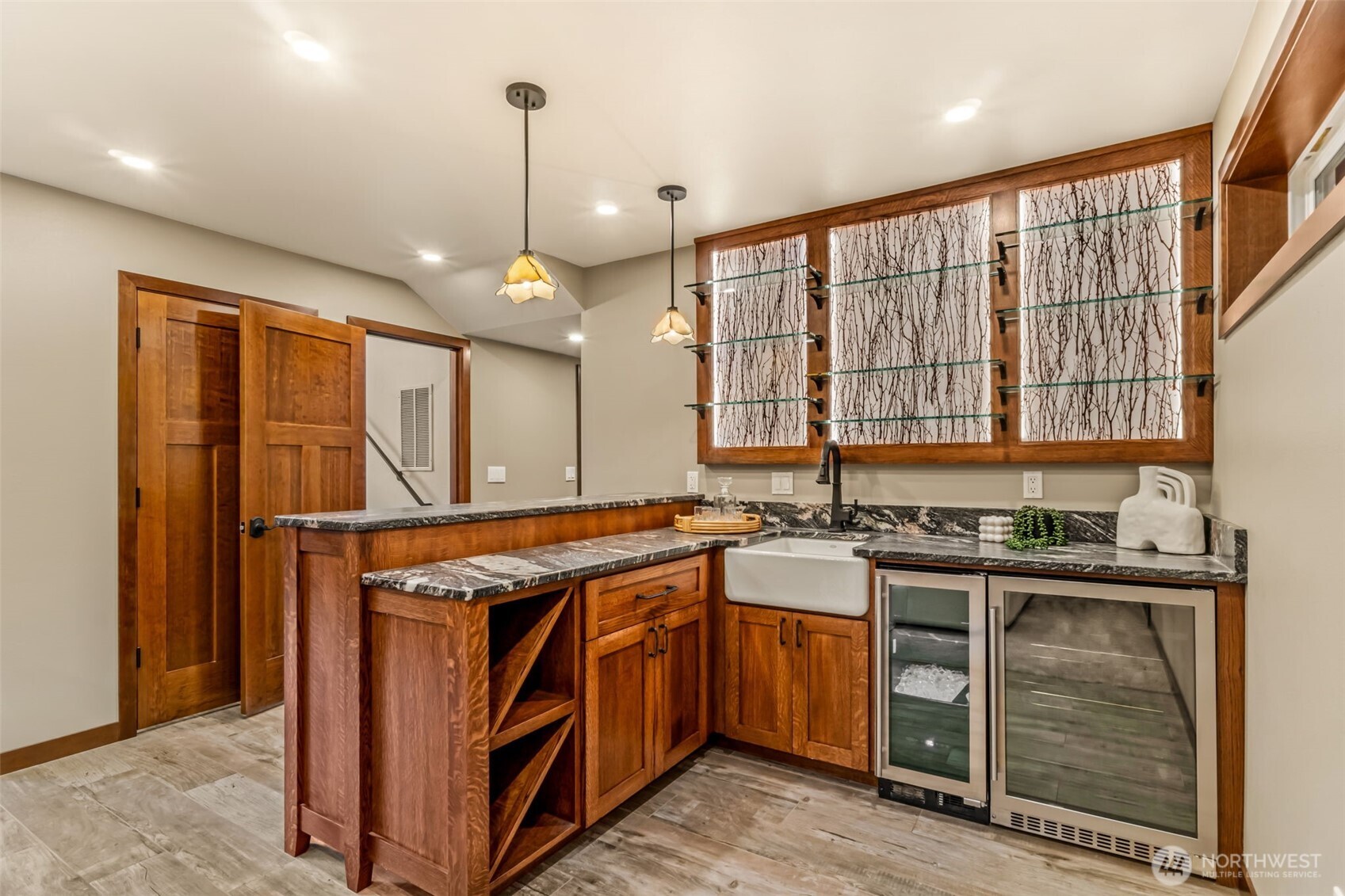 Close up of the WET BAR.
