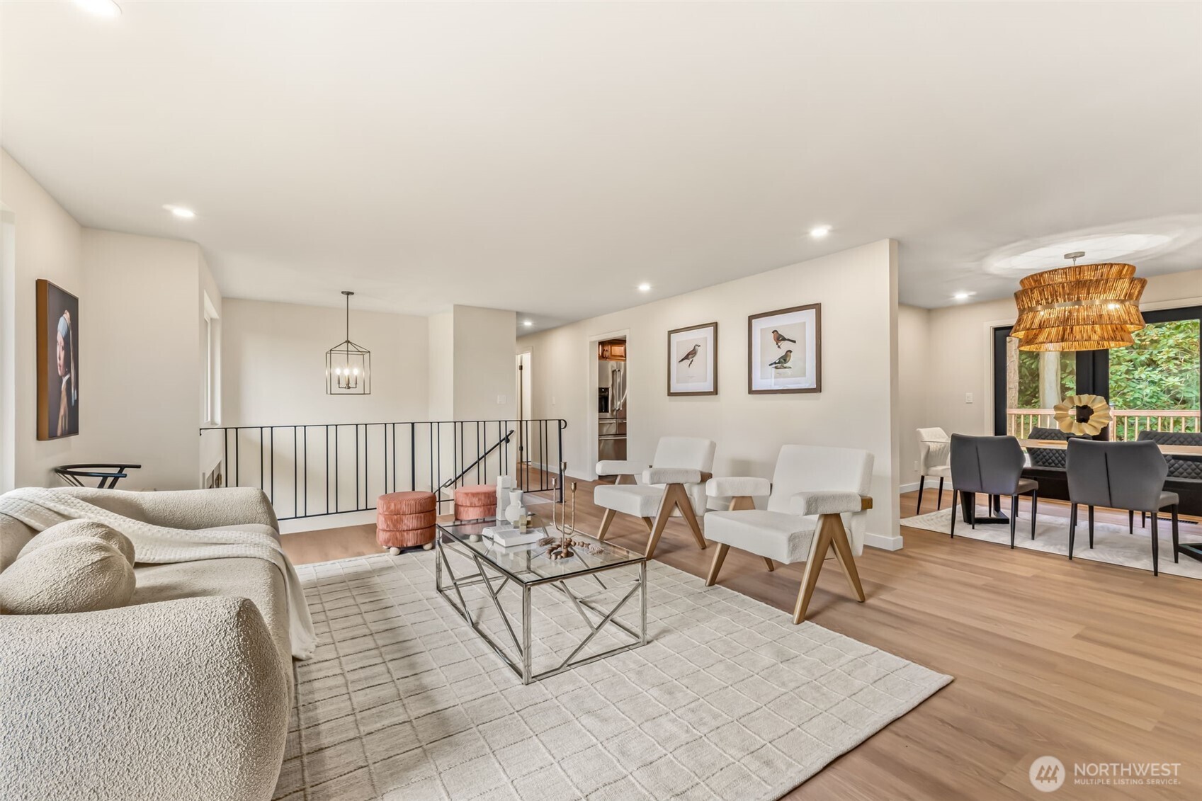 Looking towards the entry from the formal living, formal dining room to the right.