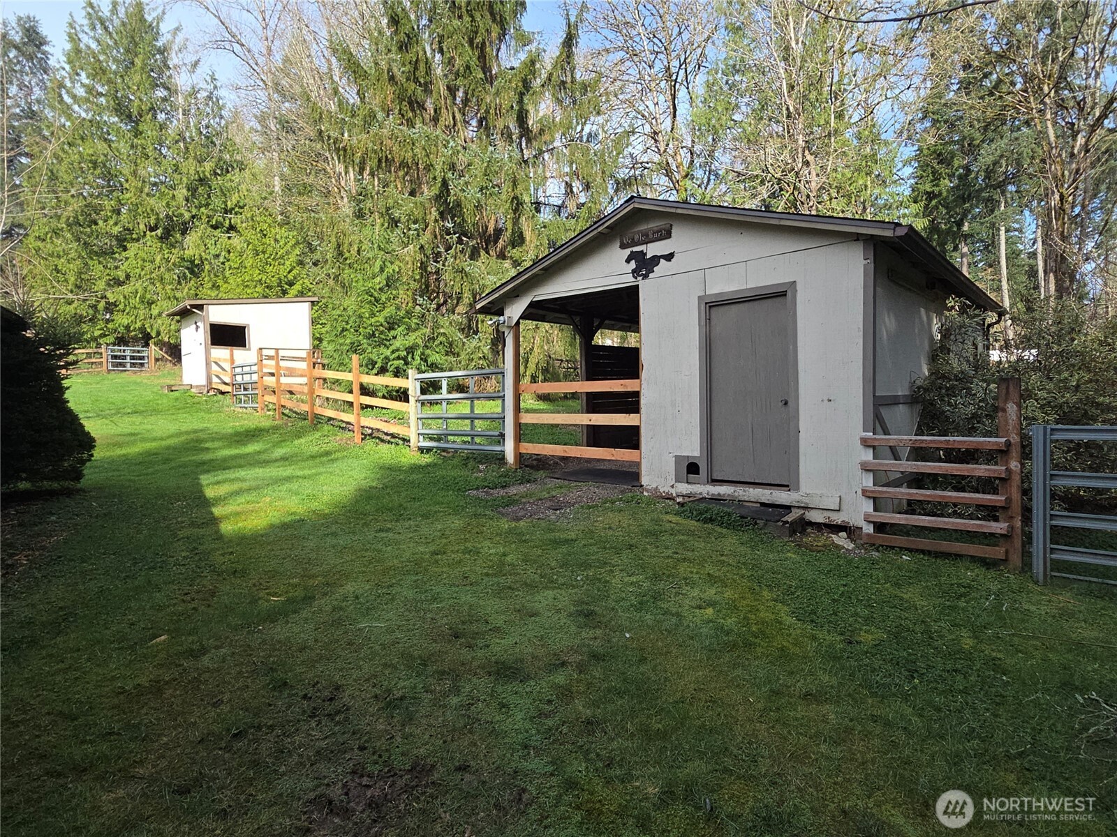 This barn is perfect for a hobby farm. It has been home to horses, goats, and chickens.