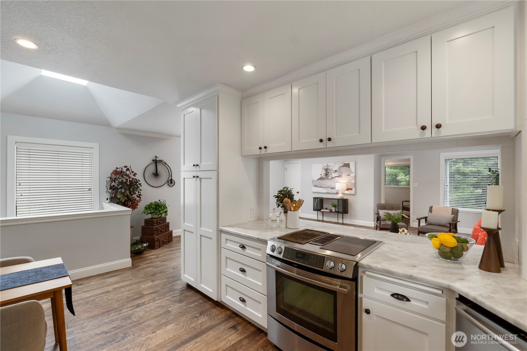 Spacious kitchen with/ lots of storage space.