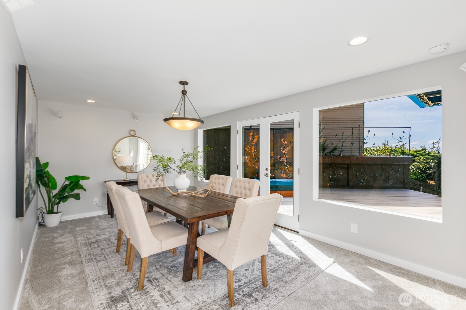 This room can be a formal dining room or a family room.