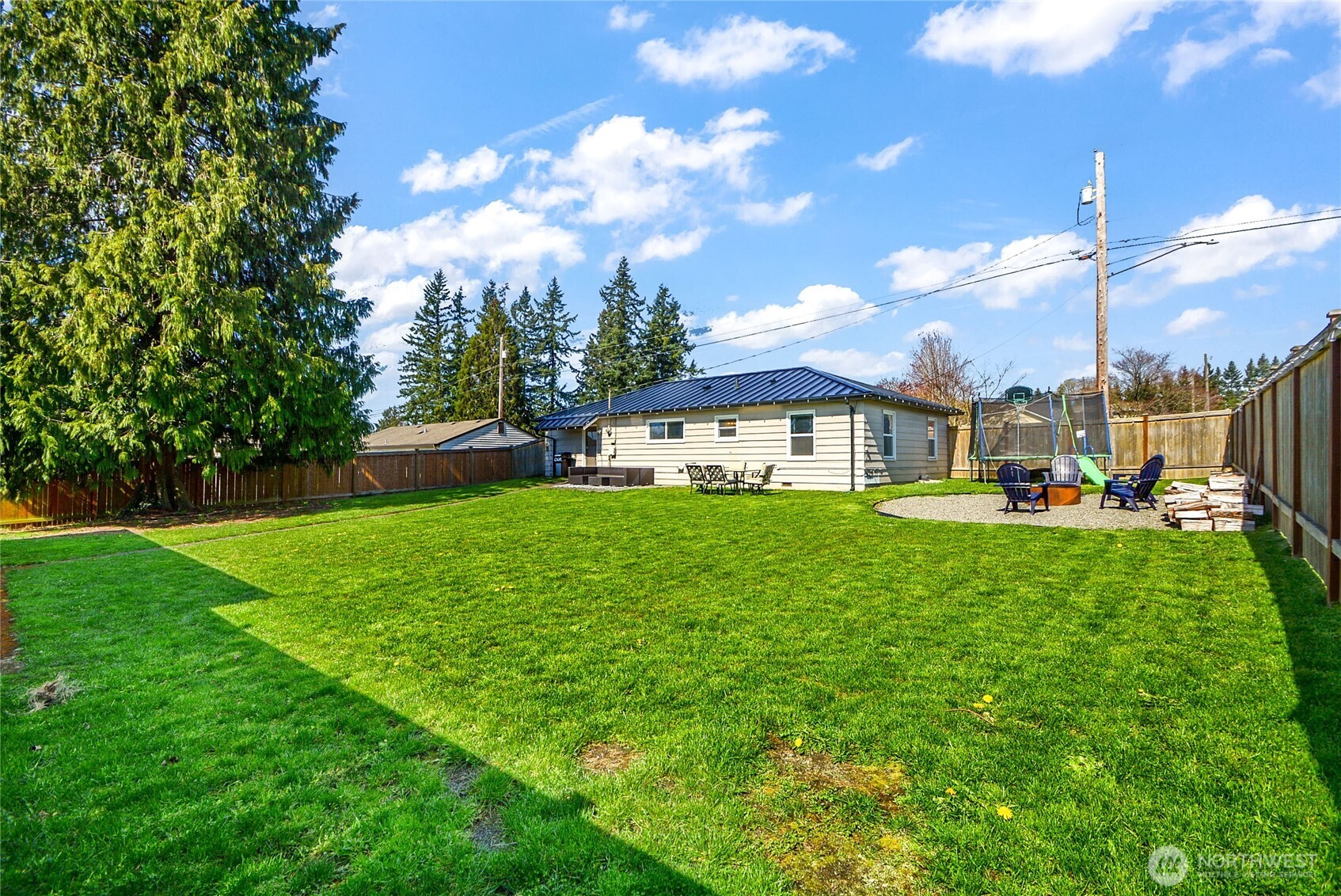 All new, fully fenced back yard with firepit!