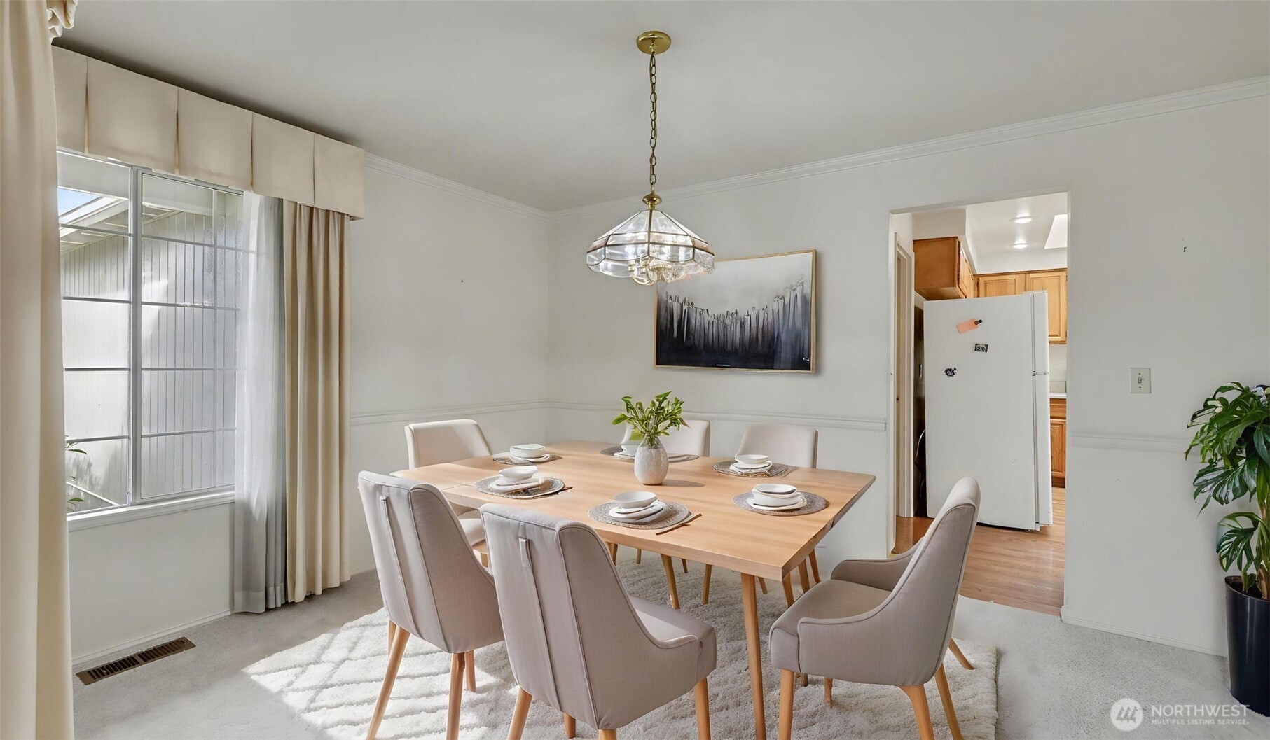 Formal dining room just steps from the kitchen and entryway