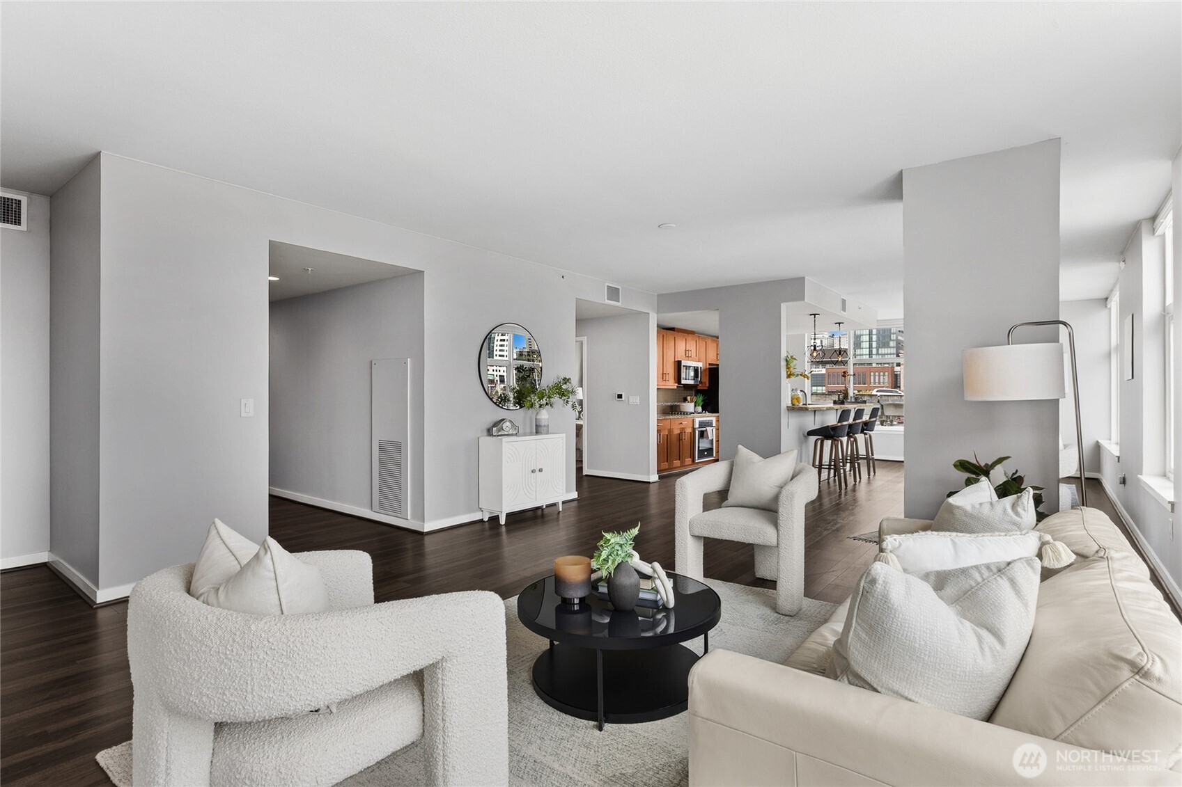 Here you are looking toward your entry hall and the dining area.