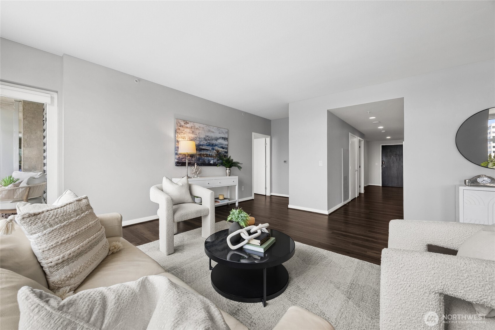 Looking at the hall entrance and doorway to your primary suite.