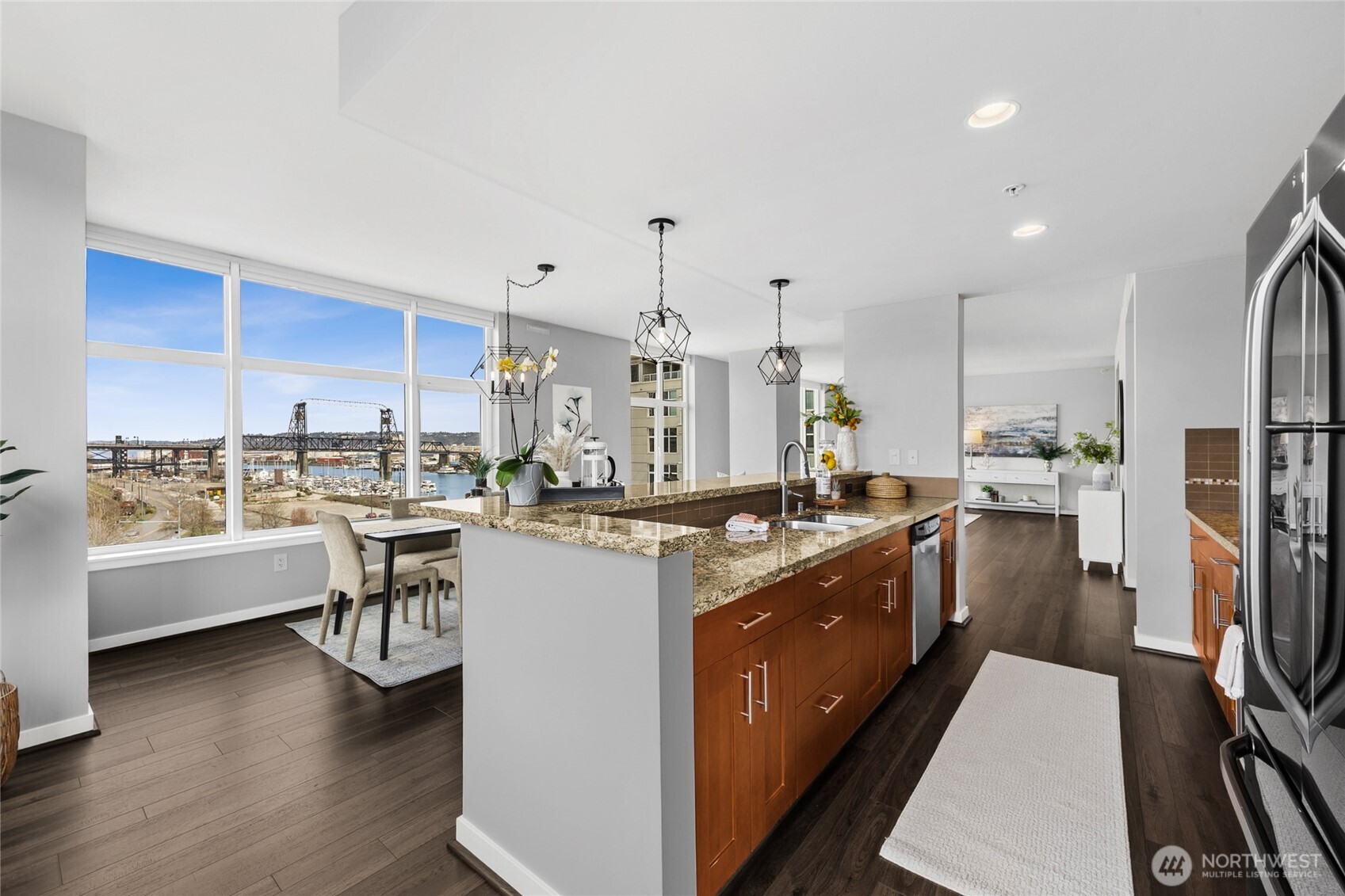 This kitchen is meant for entertaining.