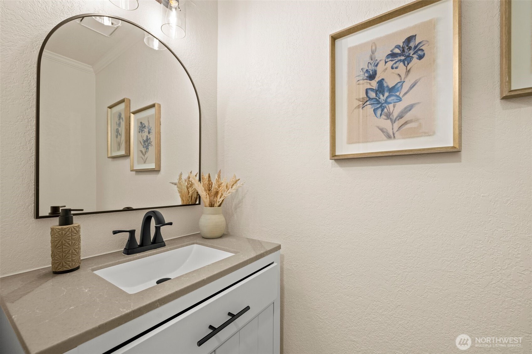 Freshly updated 1/2 bath on the main level