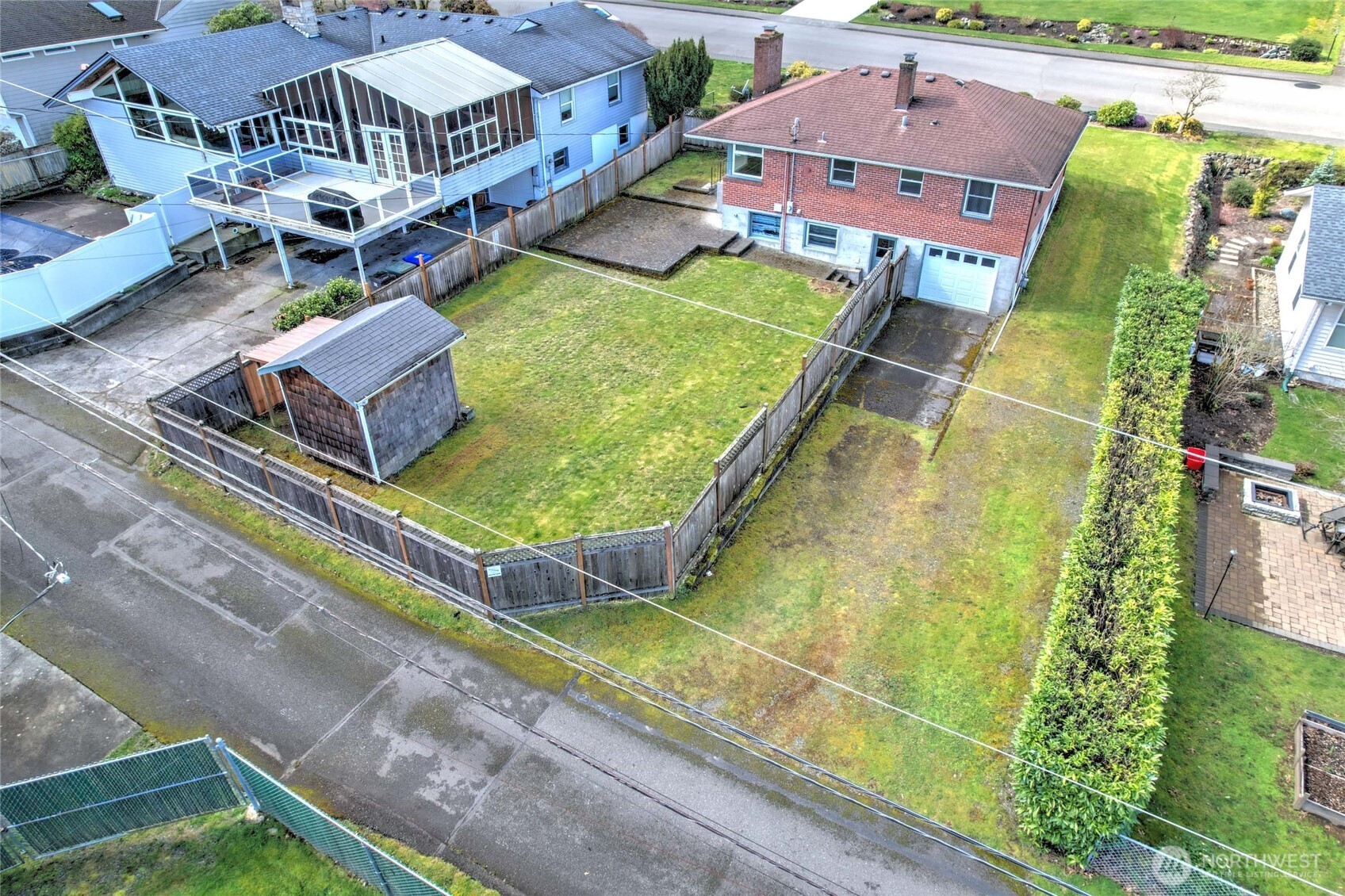Aerial View of home, off alley