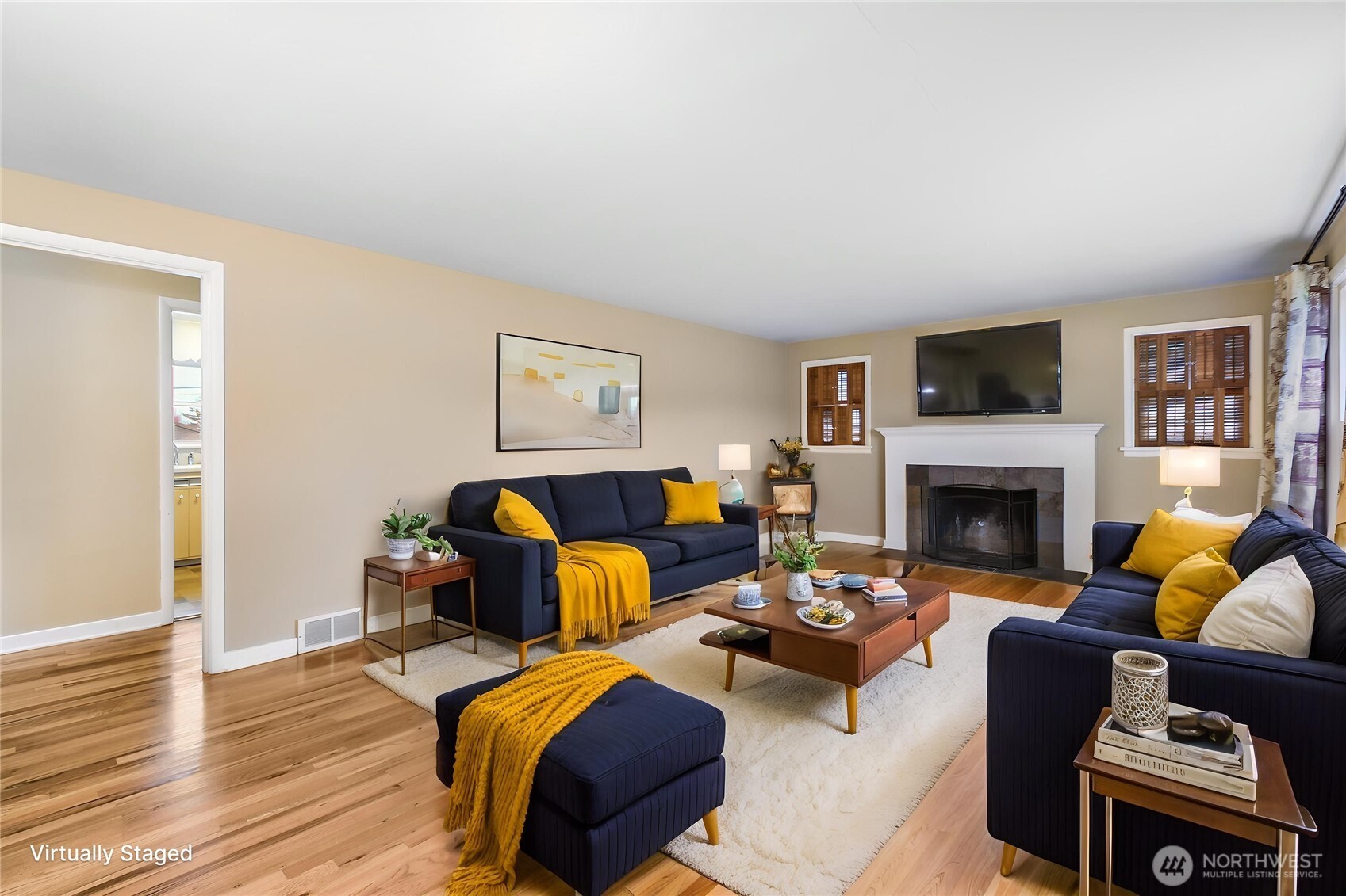 *Virtually Staged in Mid-Century Modern Style