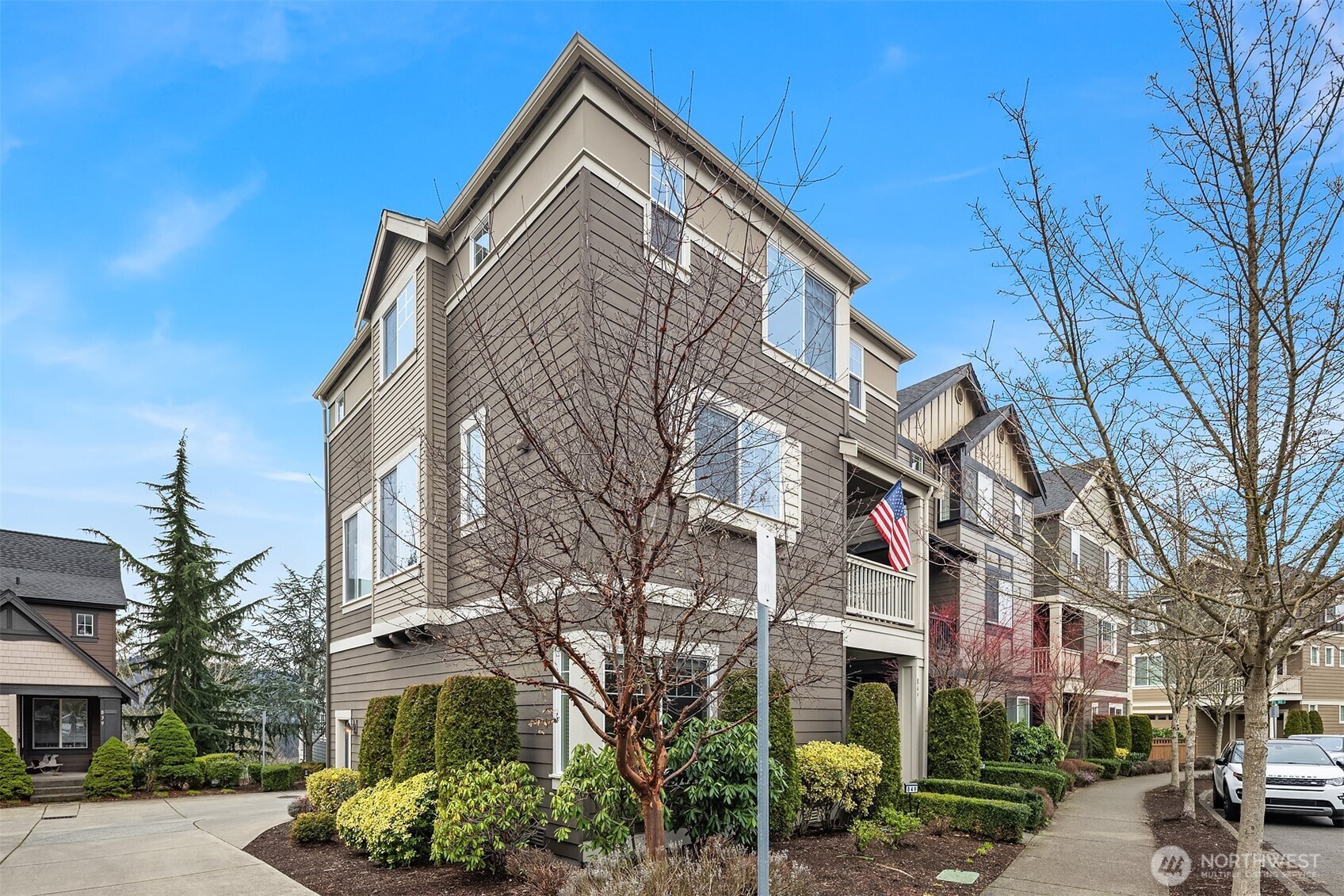 The home benefits from easy driveway access to the attached two car garage at the rear of the home, while also giving a greater sense of space and privacy