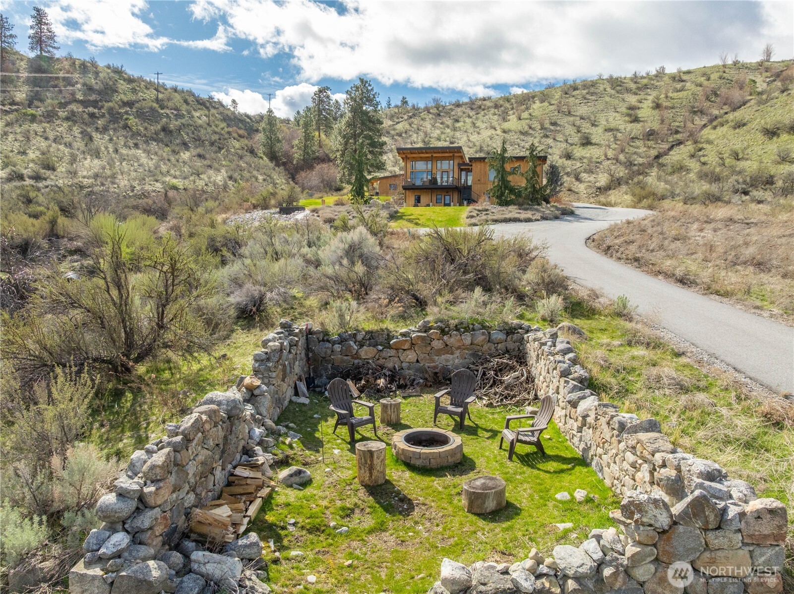 Fire pit inside old structure