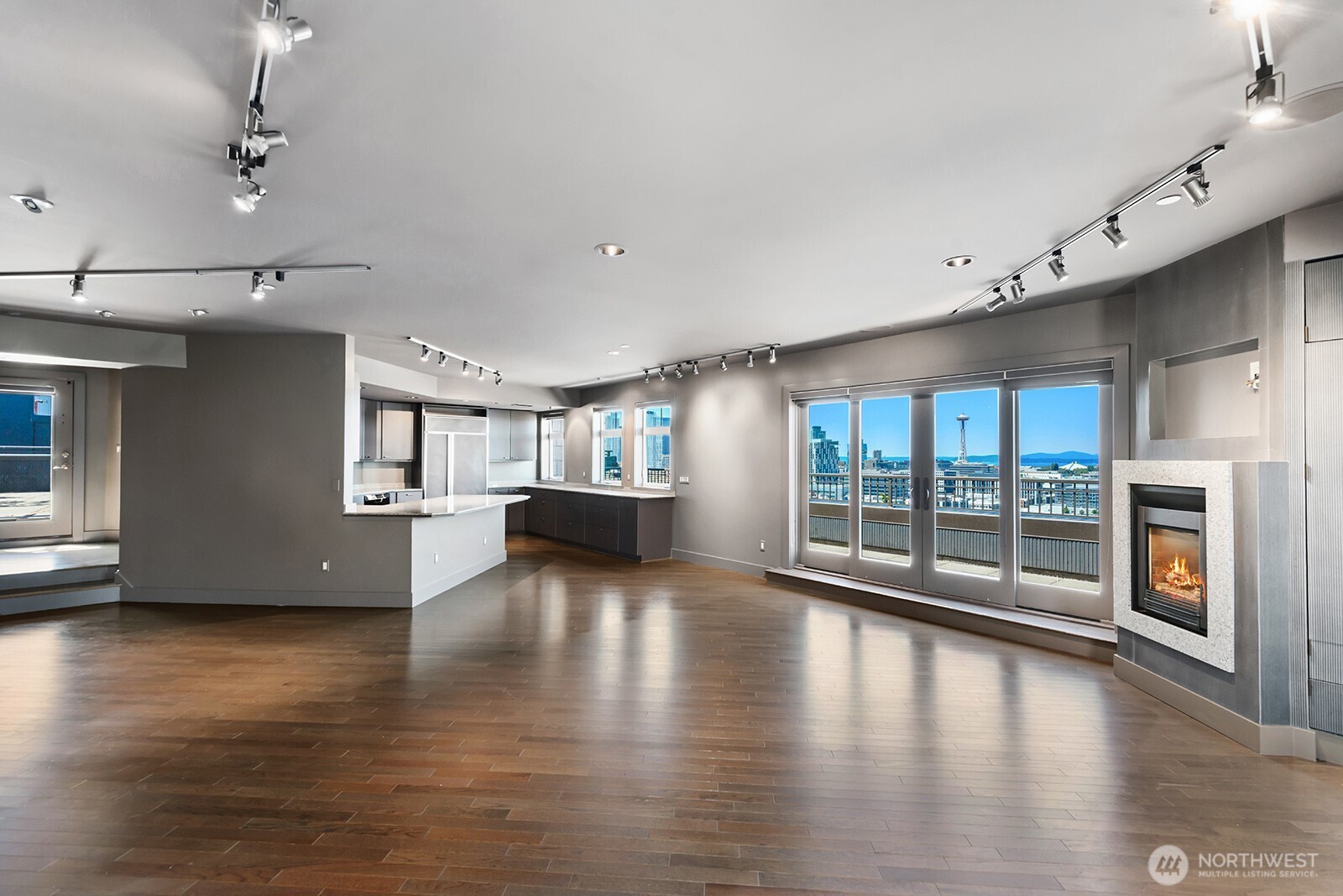 Living. dining room, kitchen views