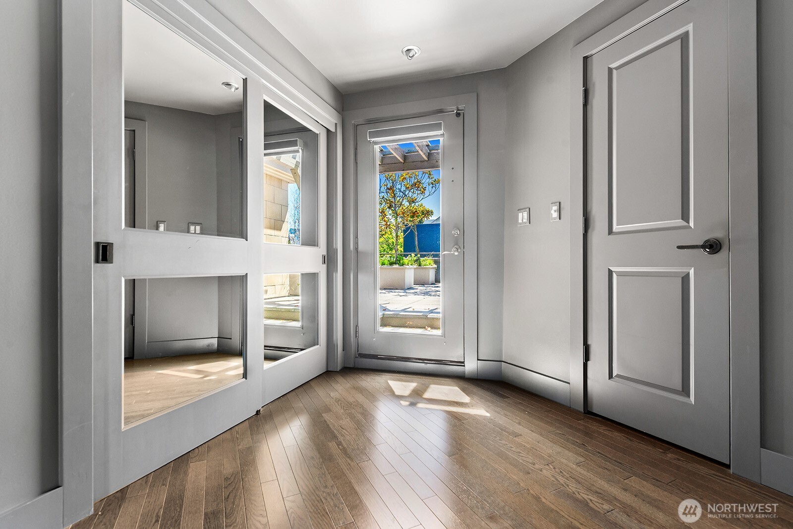 Two huge closets in the entry.