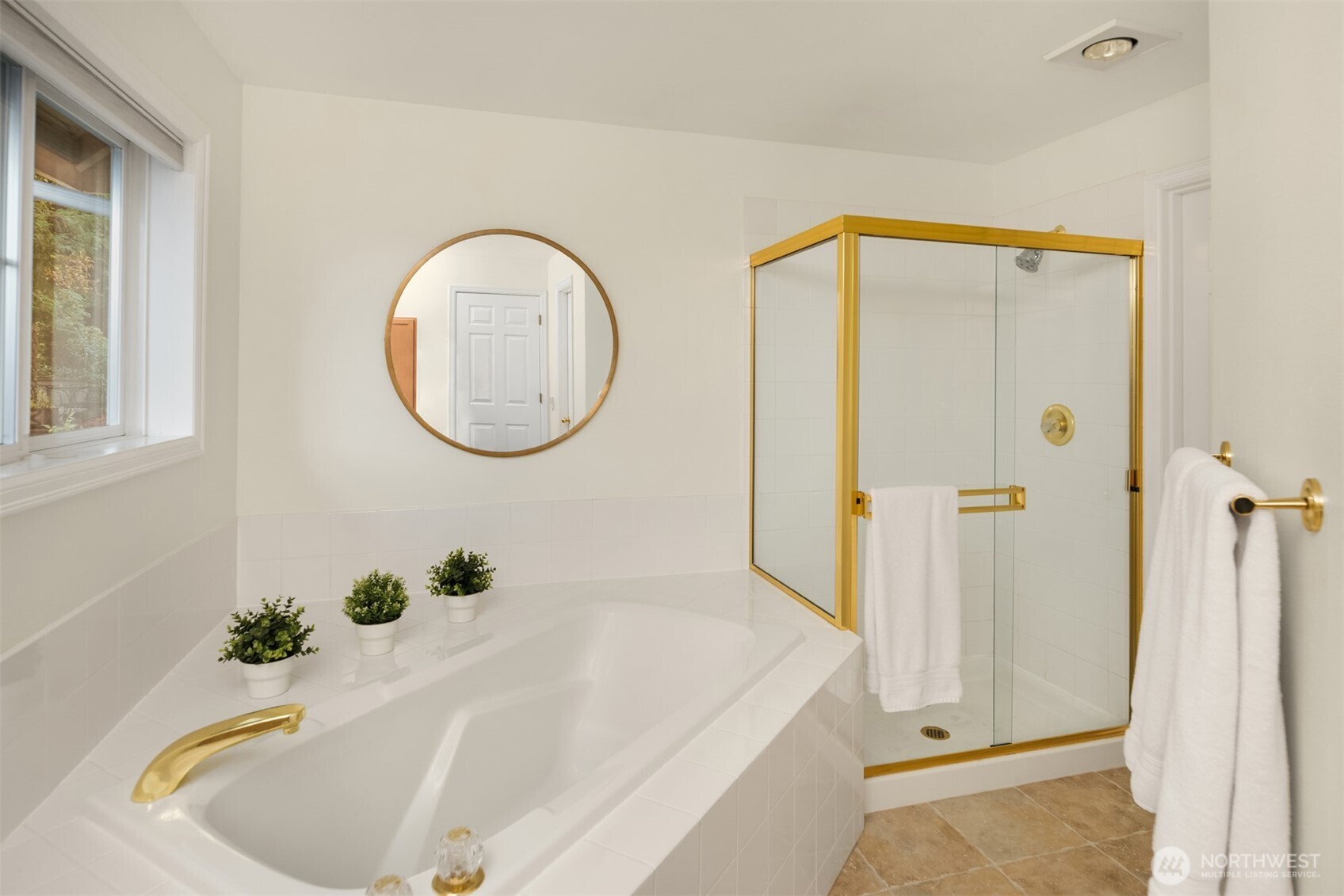 Primary Soaking Tub and Separate Shower