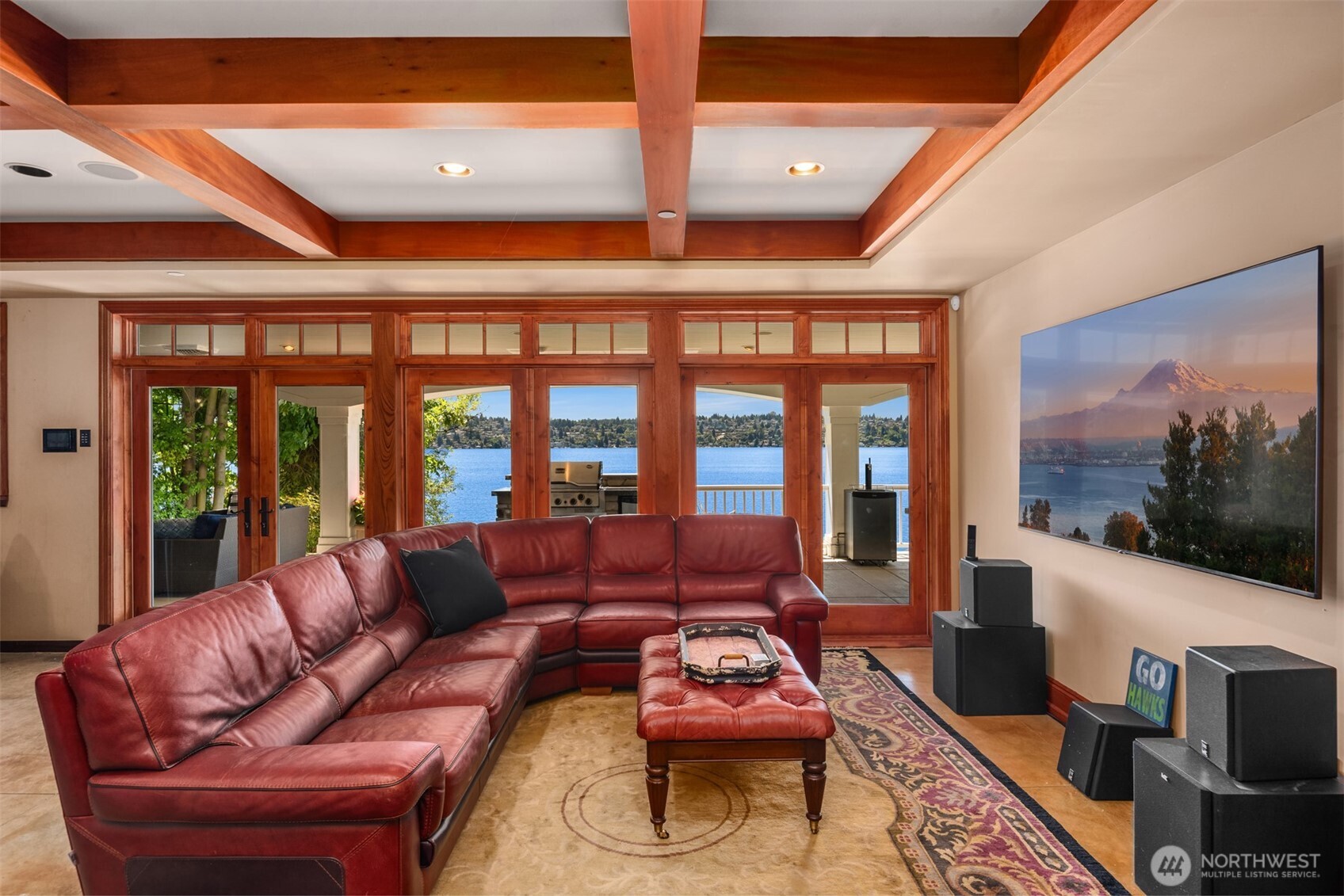 Guest suite downstairs that opens to the beautiful lower deck and views of the lake.