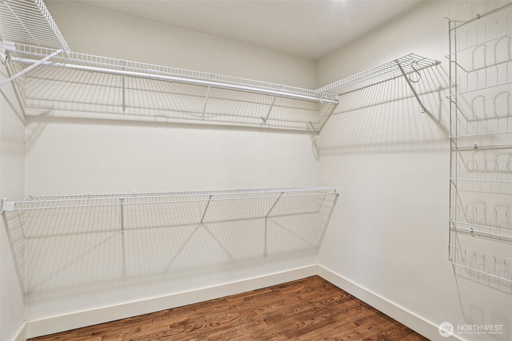 Walk-in closet in the primary.