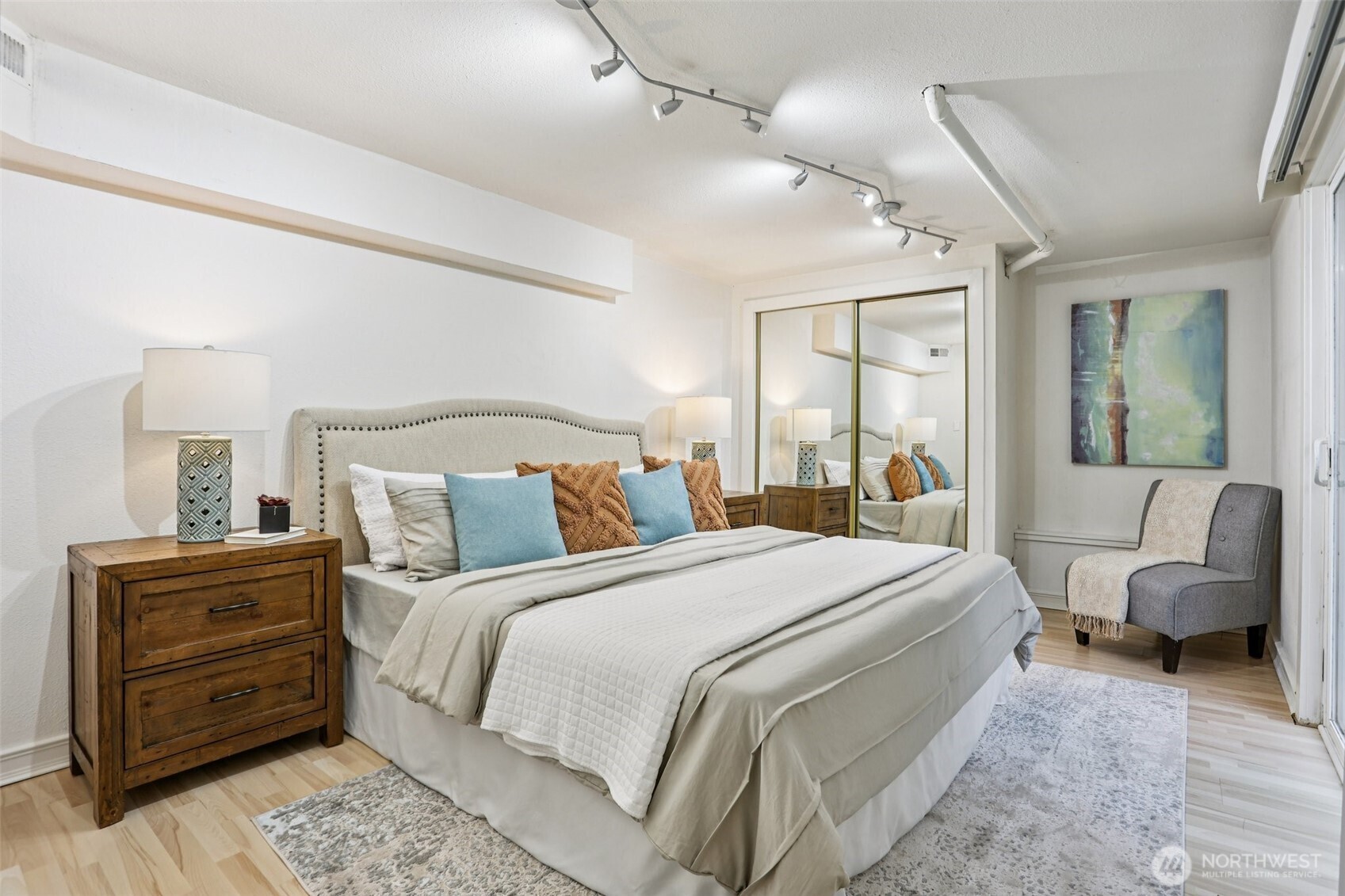 One of two spacious bedrooms in the ADU.