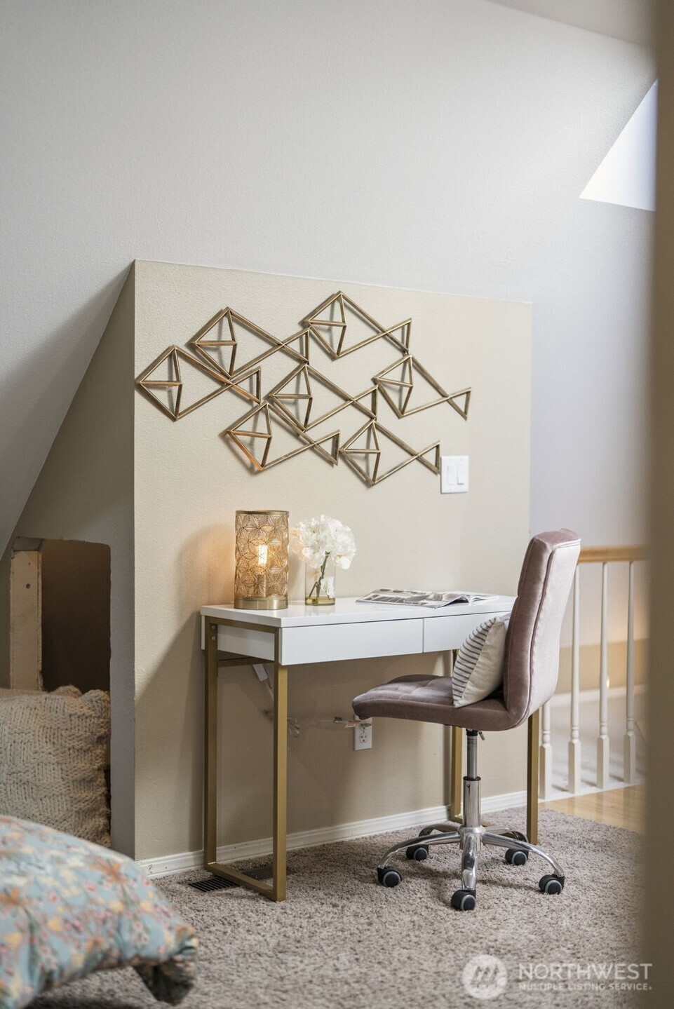 An ideal work-from-home setup, the loft workspace overlooks the secondary living room and keeps you connected while working in comfort.