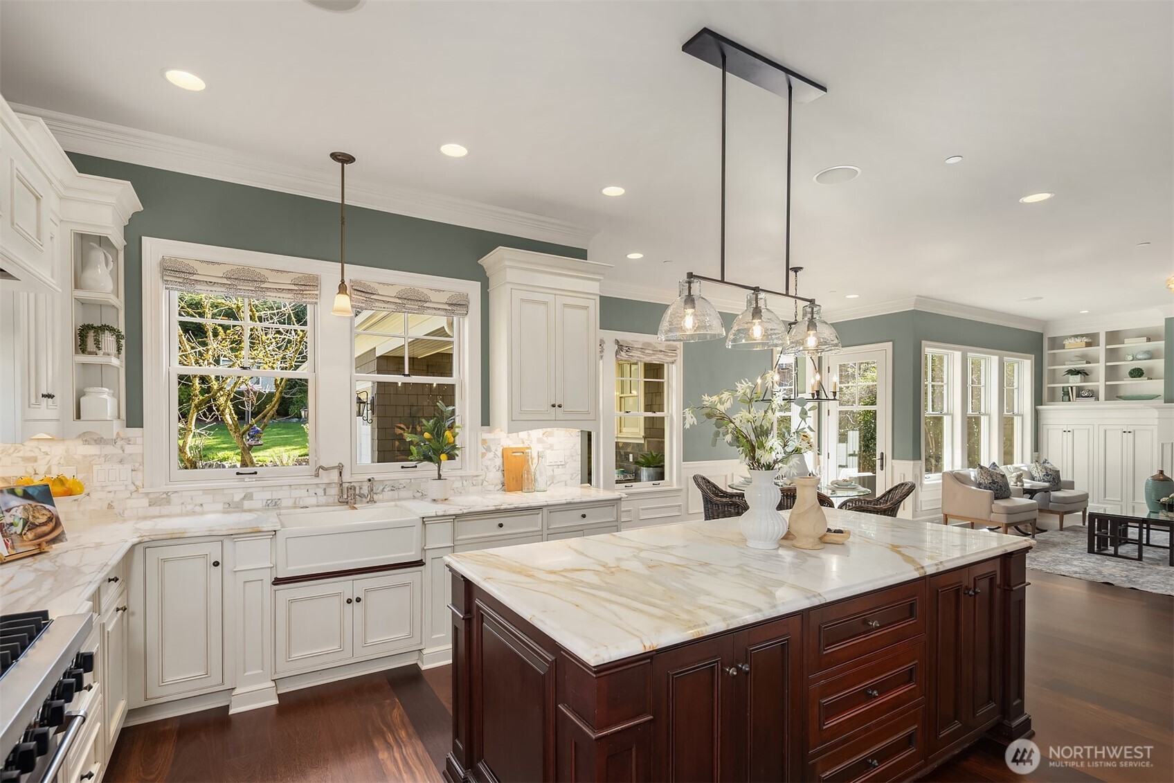 Open floor plan is great for entertaining around the kitchen hub.