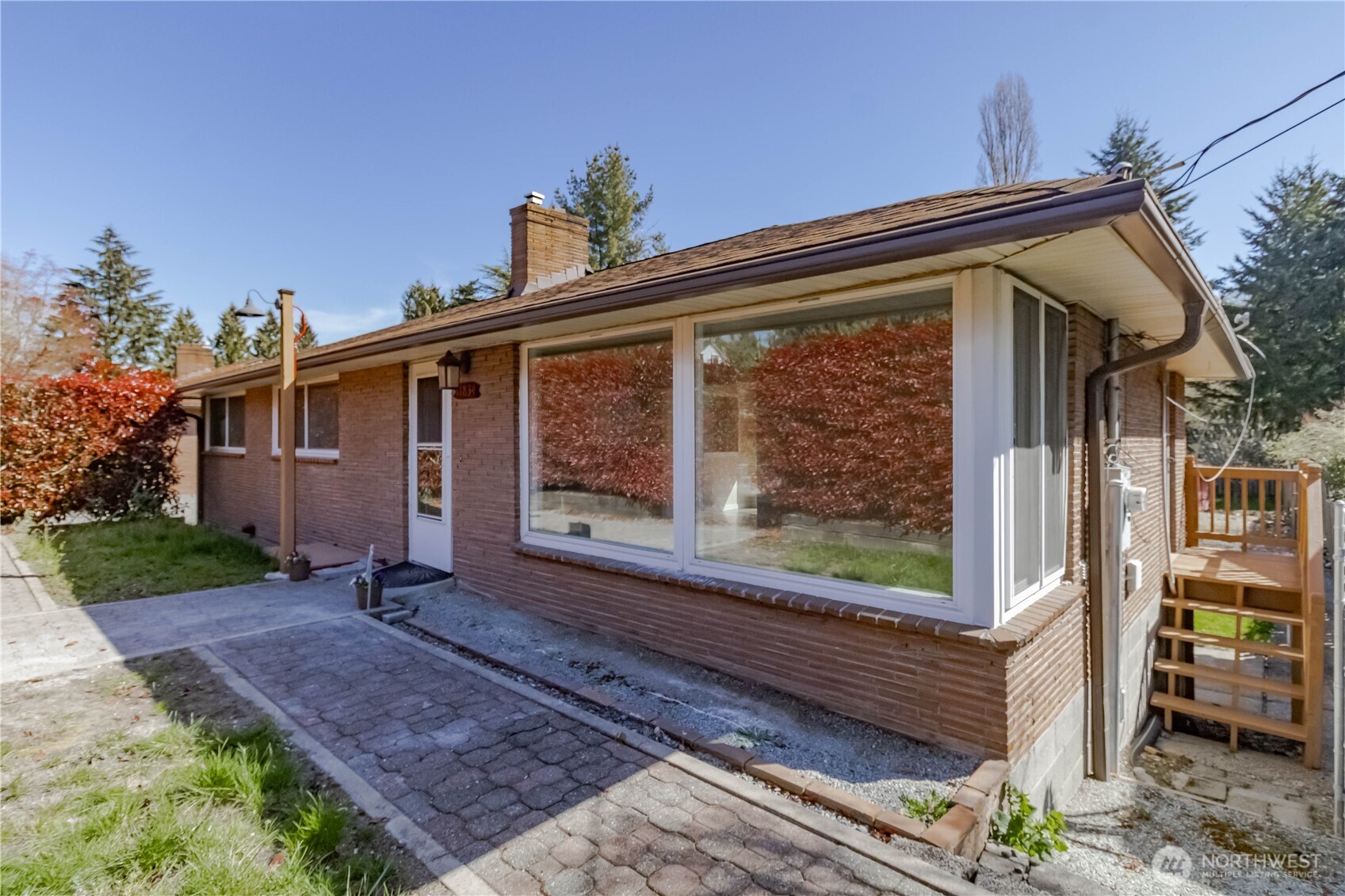 Huge picture windows let in tons of light