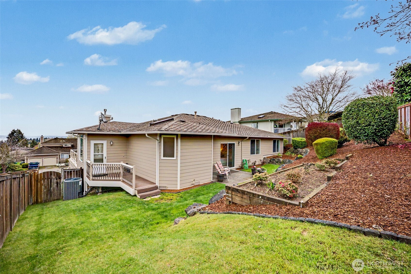 Backyard with open space.