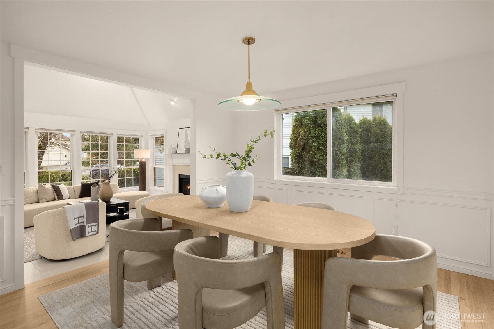 Formal dining room off living room