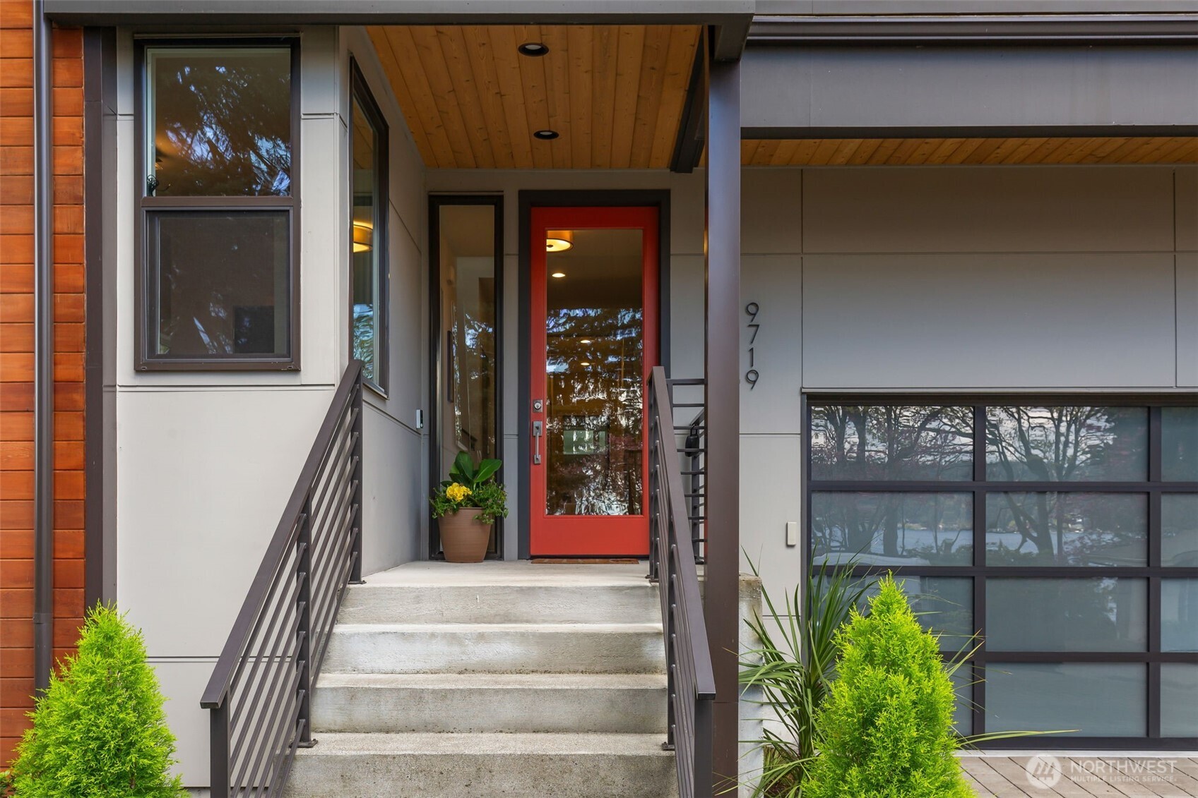 A welcoming covered porch steps into a formal entry.