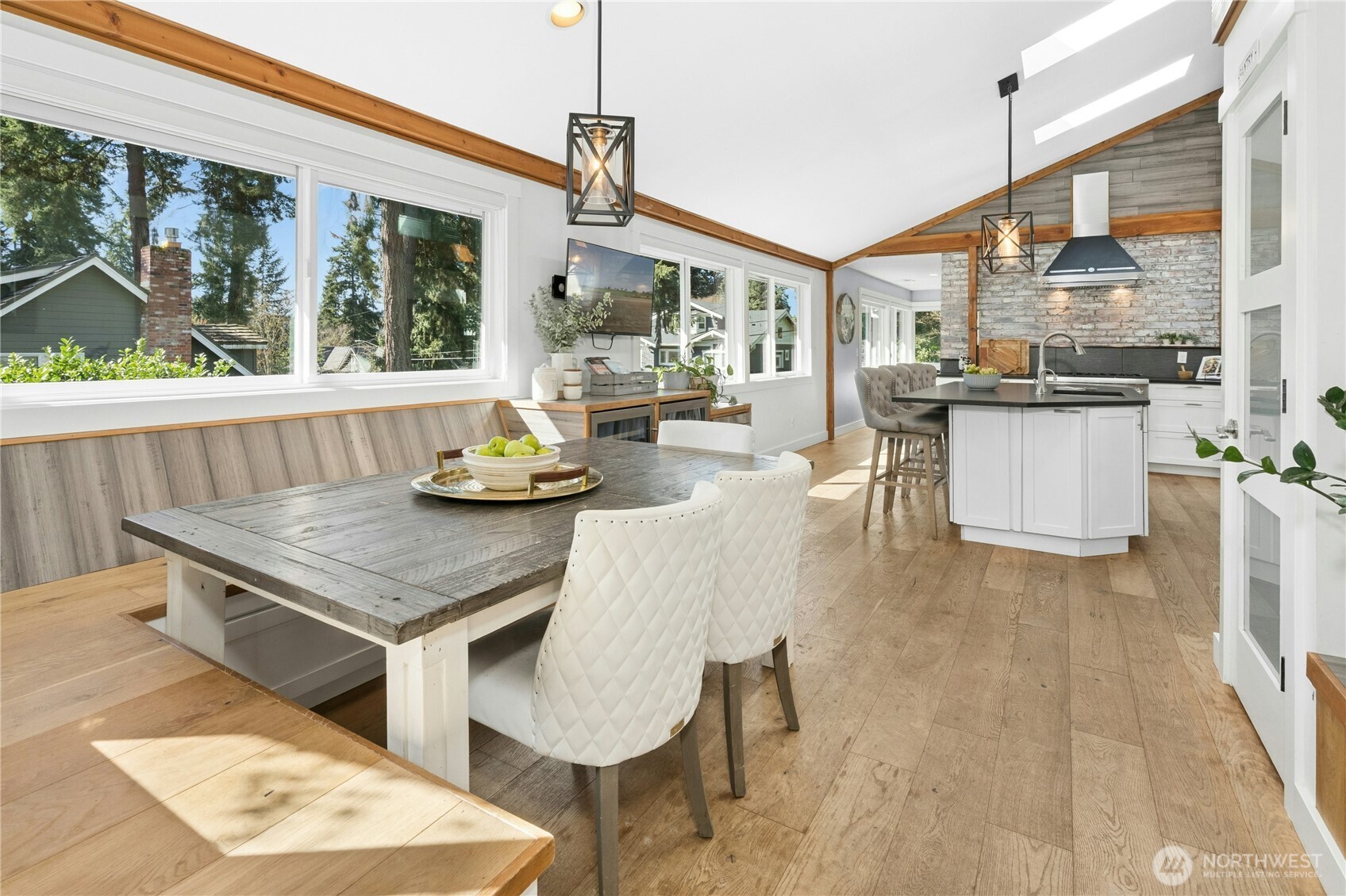 Kitchen is the heart of the home with a dining nook perfect for entertaining.