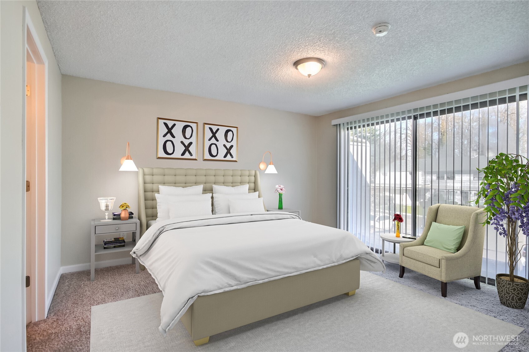 Primary bedroom/ virtual staged