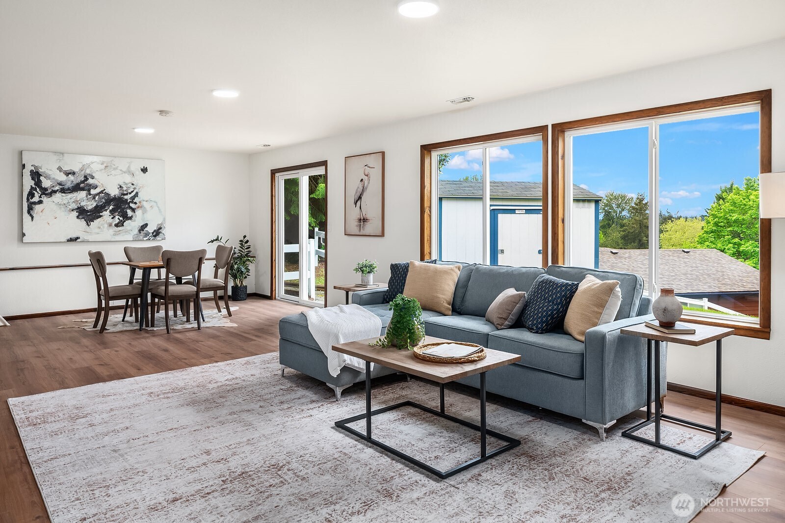 Family room with slider to backyard.