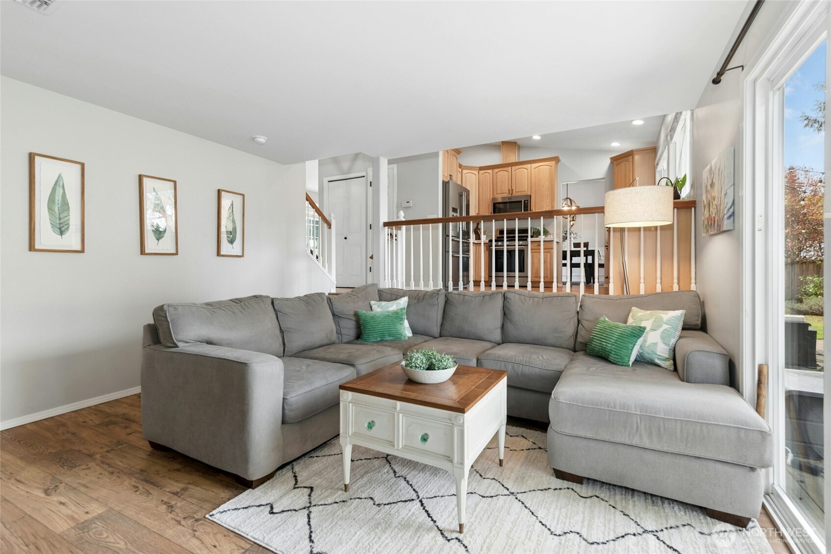 Family room open to kitchen