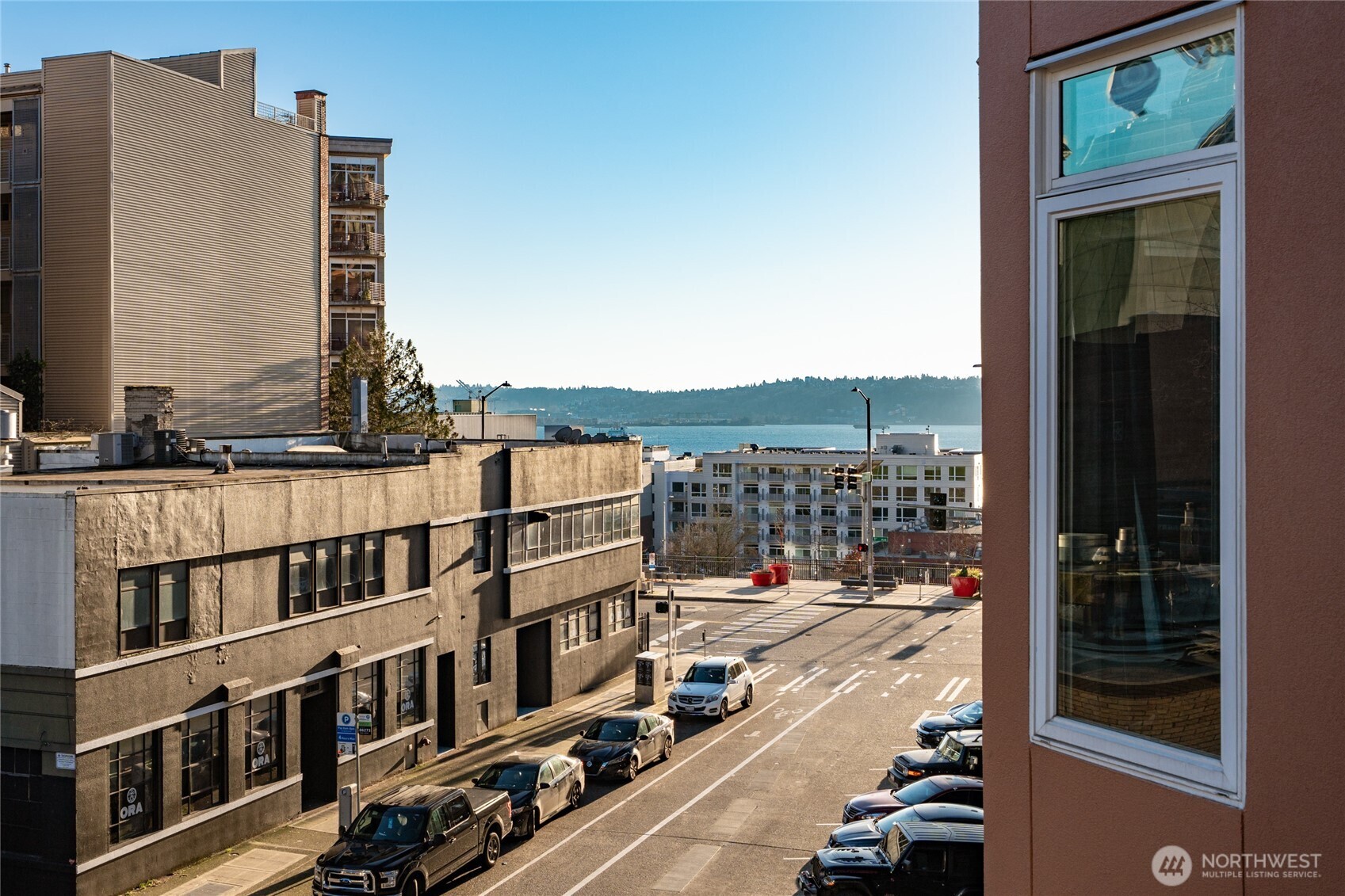 Watch ferries pass by and take in gorgeous sunset colors right from your own home.