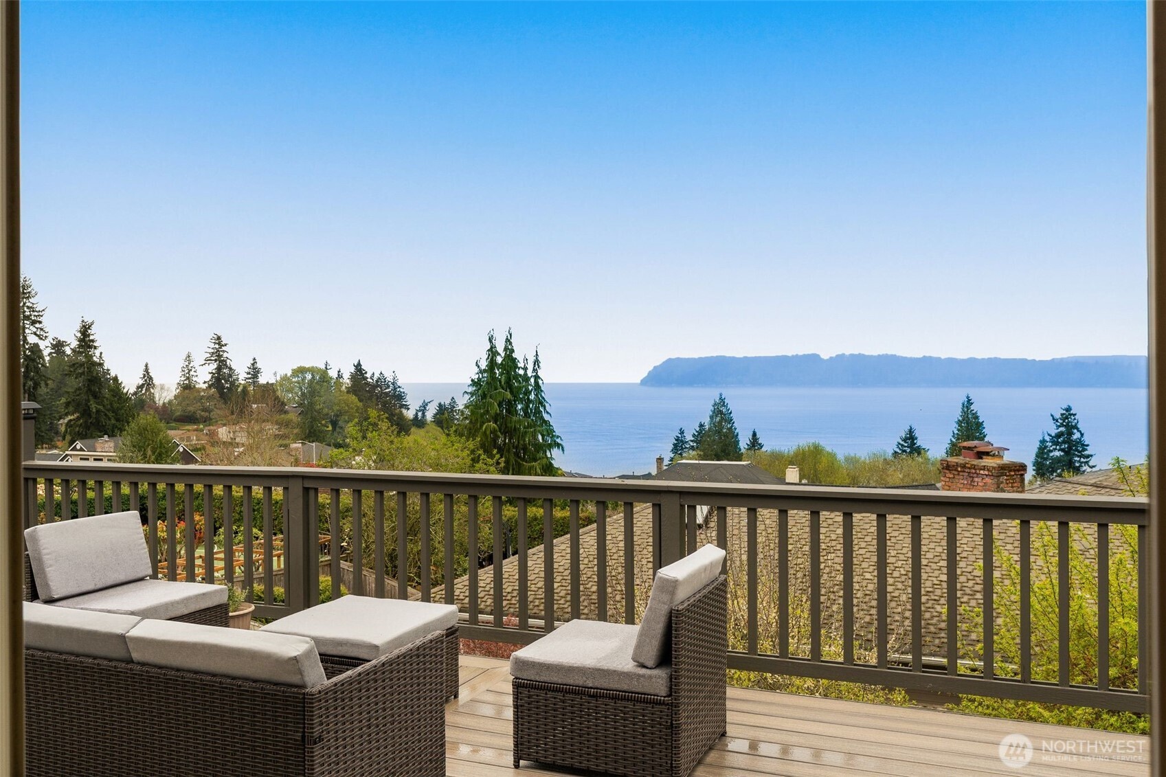 View out glass sliding door.