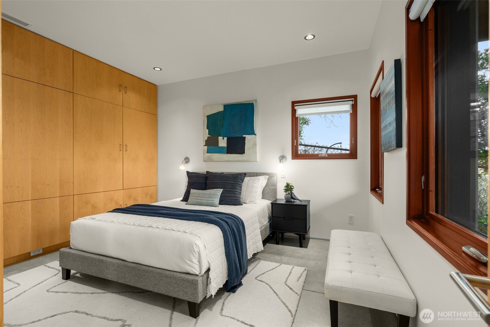 One of two bedrooms in lower level.