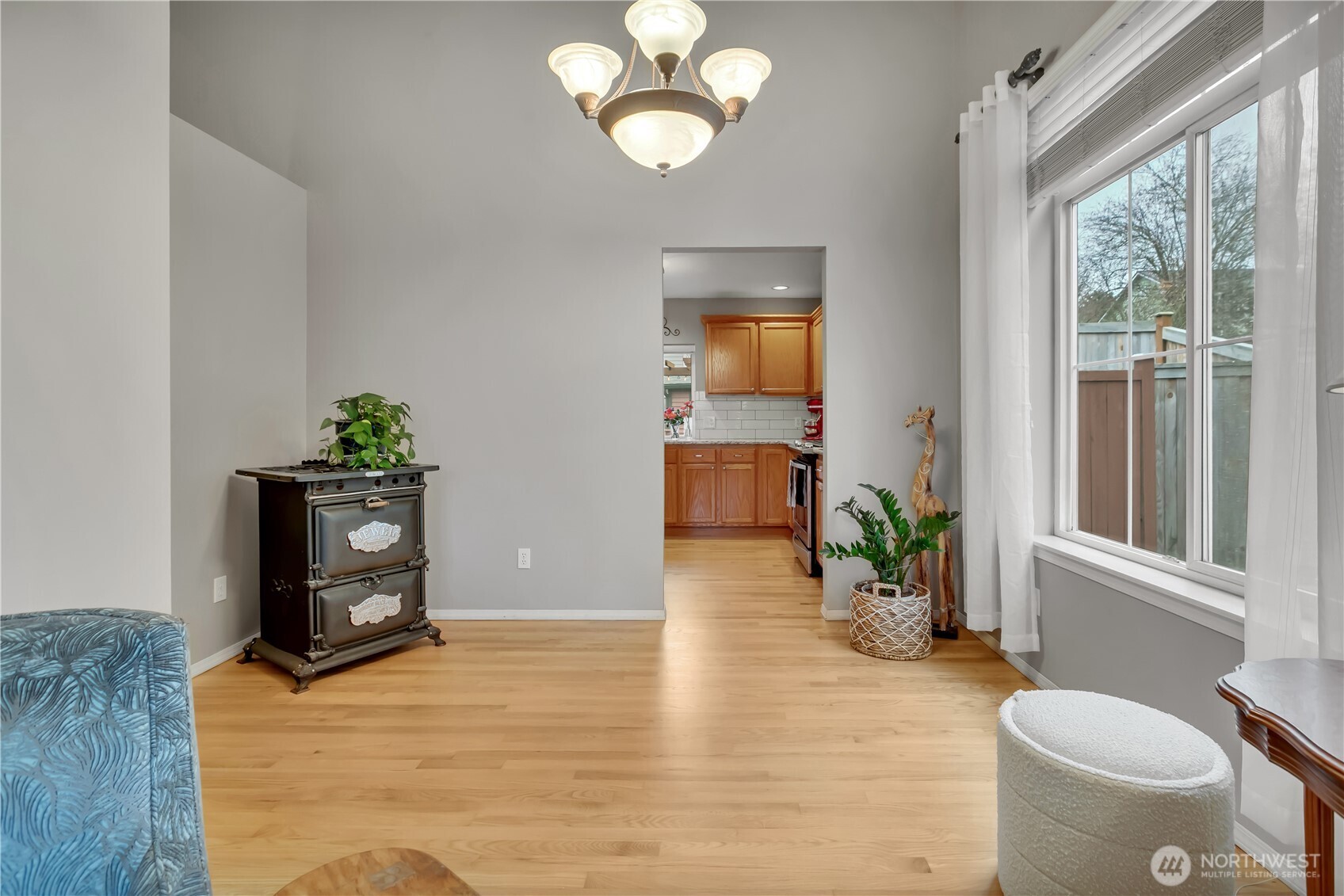 Dining area easily accessed off of the kitchen welcomes entertaining.